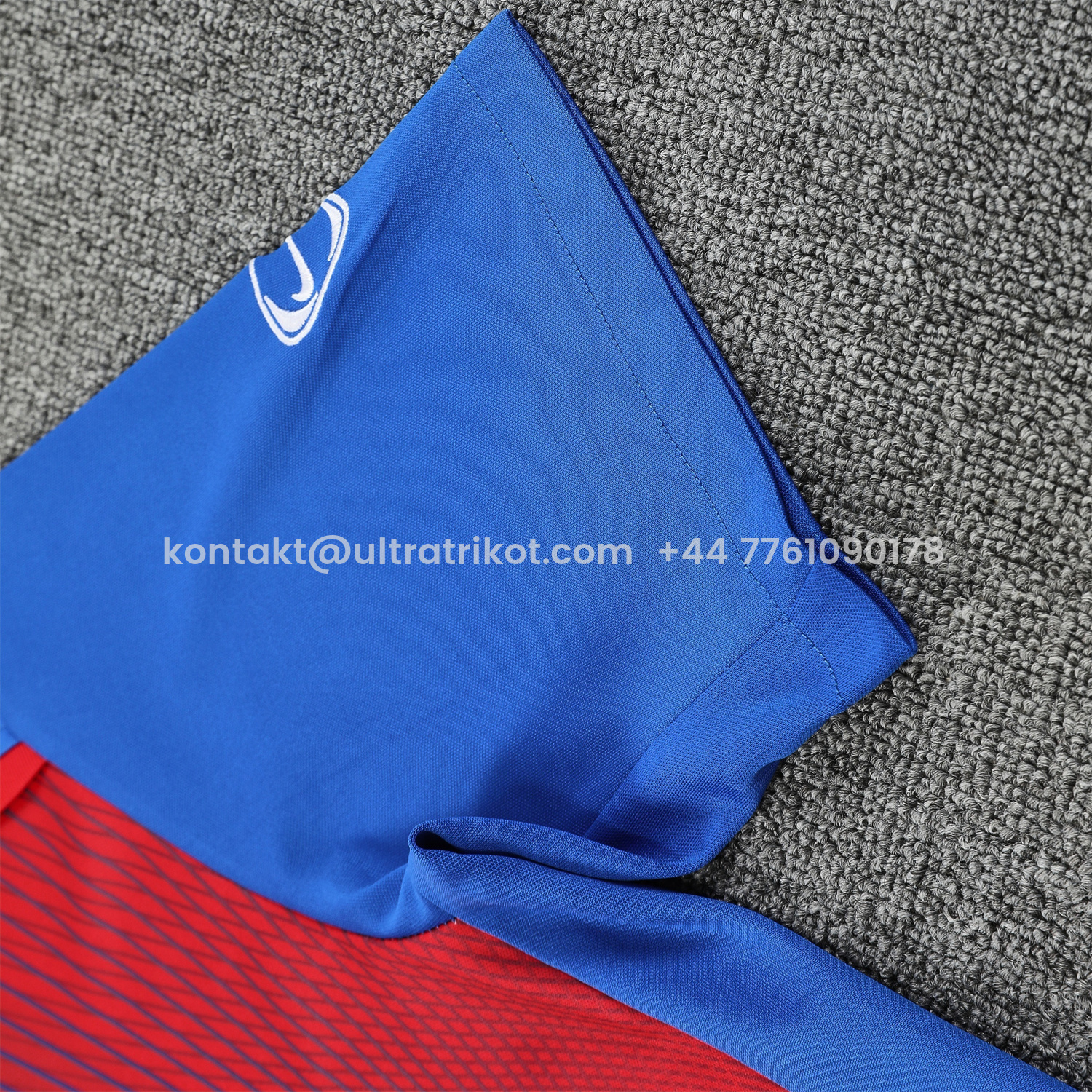 UltraTrikot-Paris Saint-Germain PSG 25-26 Short-Sleeve Training Set - Red And Blue Lines Top & Blue Shorts