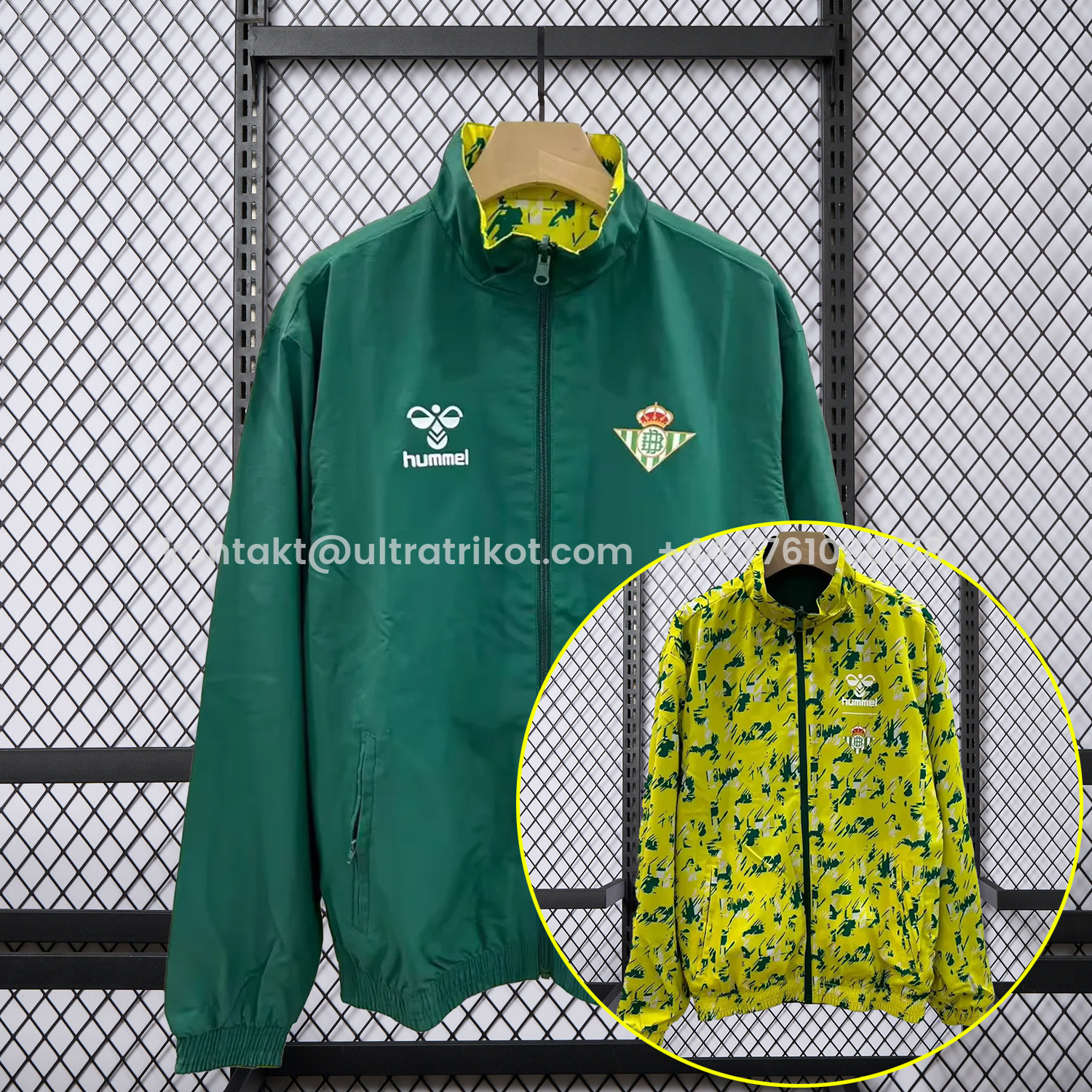 UltraTrikot-Real Betis 25-26 Double Sided Reversible Windbreaker - Green & Yellow