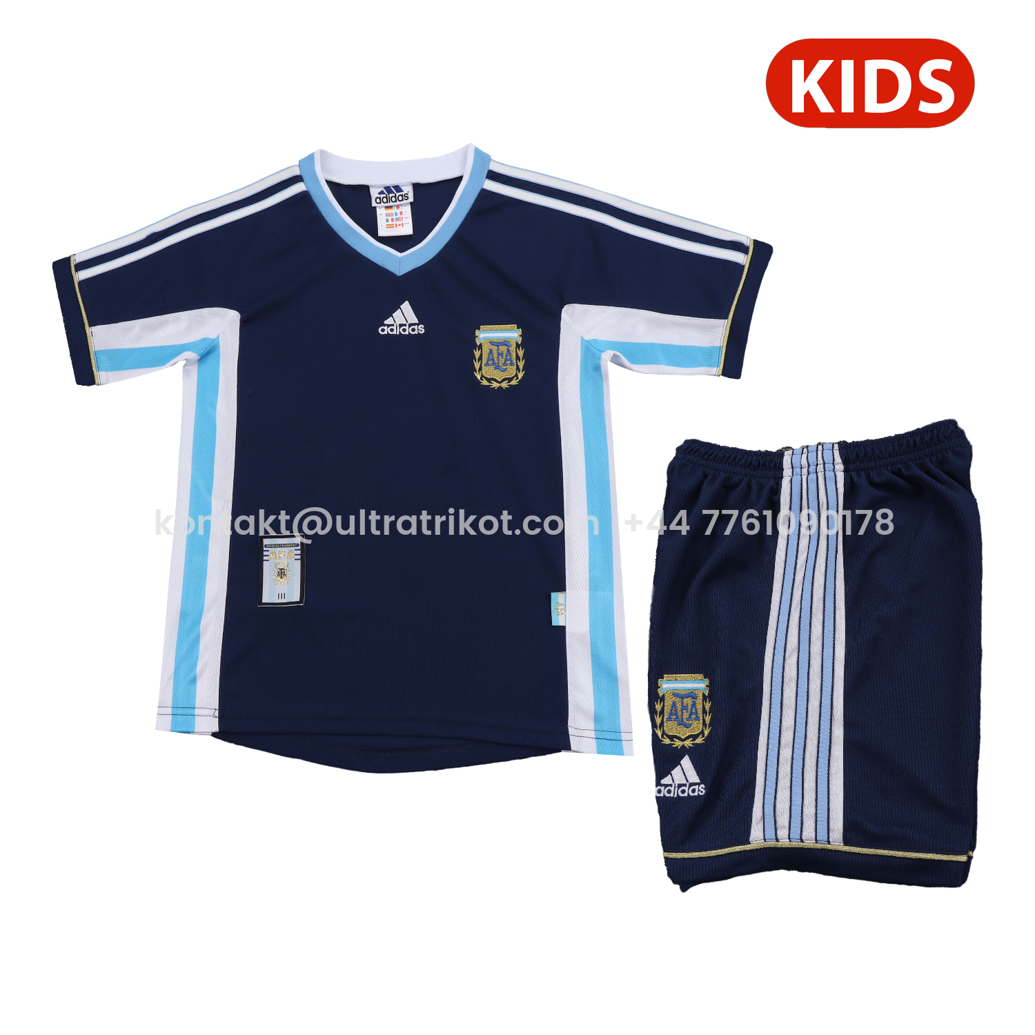 UltraTrikot-Retro Argentina 1998 Away Kids Kit
