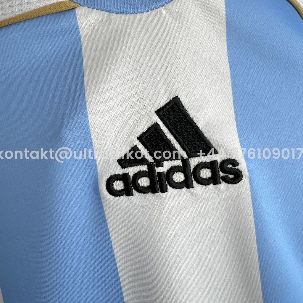 UltraTrikot-Retro Argentina 2006 Home Long Sleeves Jersey