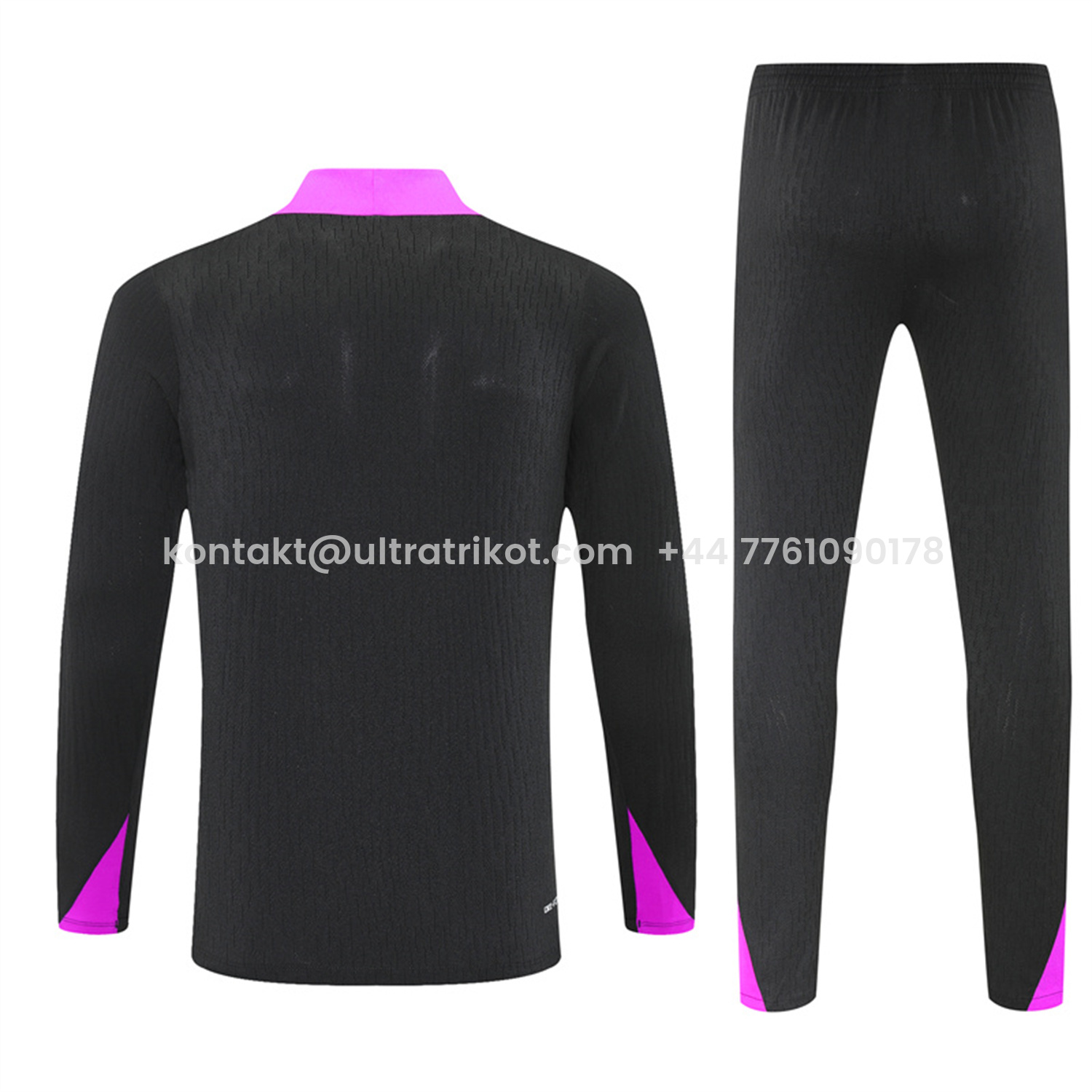 UltraTrikot-England 25-26 Kids Long Sleeve Training Set - Player Version - Black Top and Pants