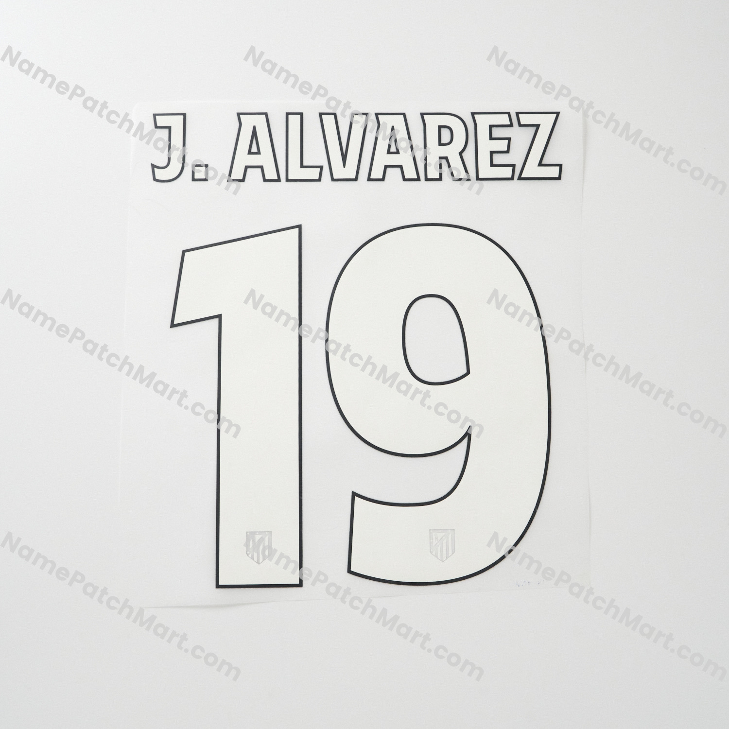 J. Alvarez #19 (Champions League) - Atletico Madrid 25-26 Third  | Name Number Set - NamePatchMart.COM