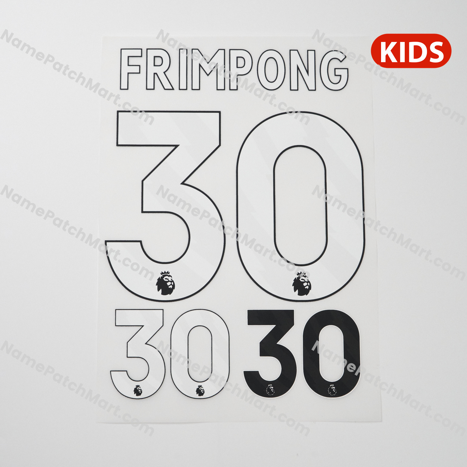 KIDS Frimpong #30 (Premier League) - Liverpool 25-26 Home and Third  | Name Number Set - NamePatchMart.COM