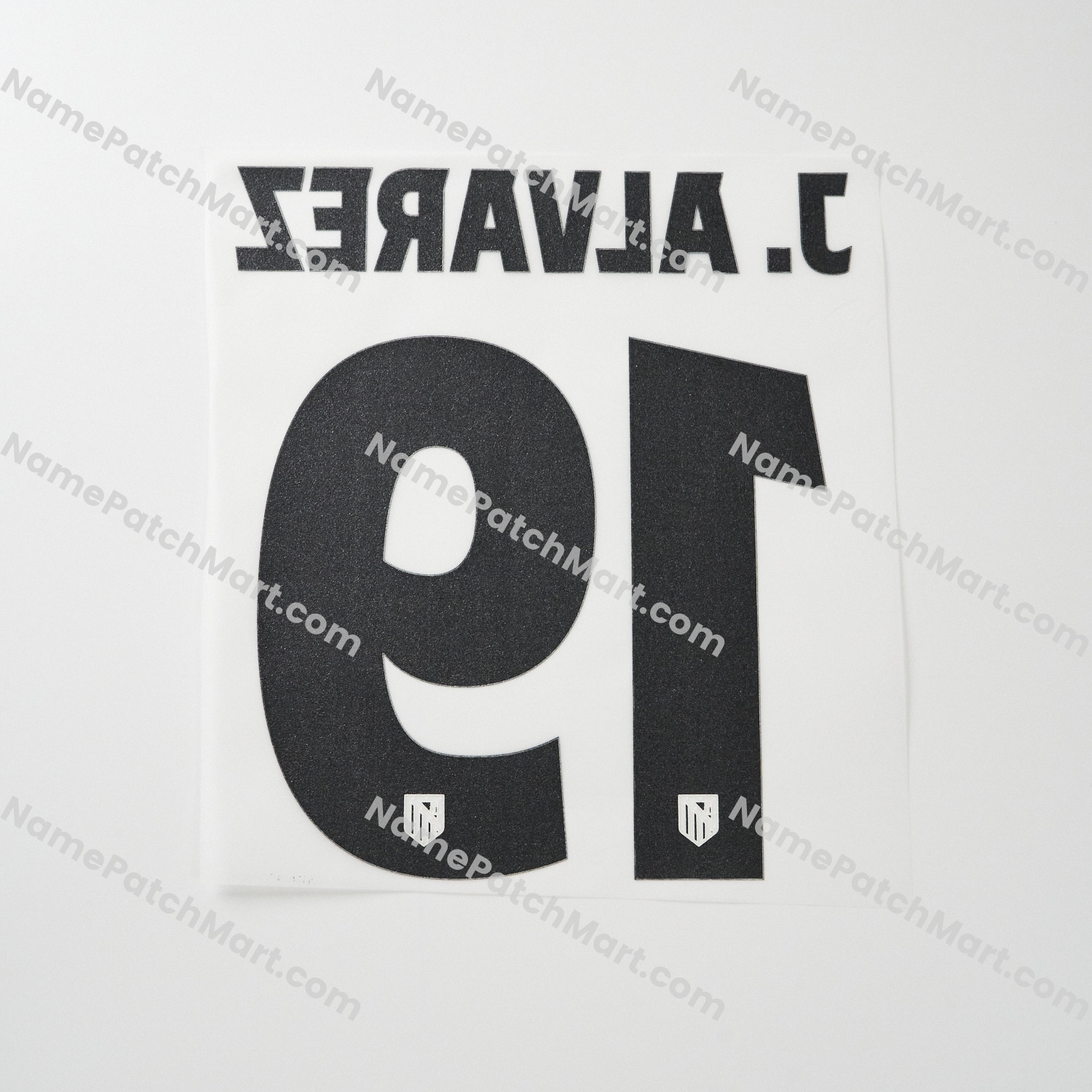 J. Alvarez #19 (Champions League) - Atletico Madrid 25-26 Third  | Name Number Set - NamePatchMart.COM