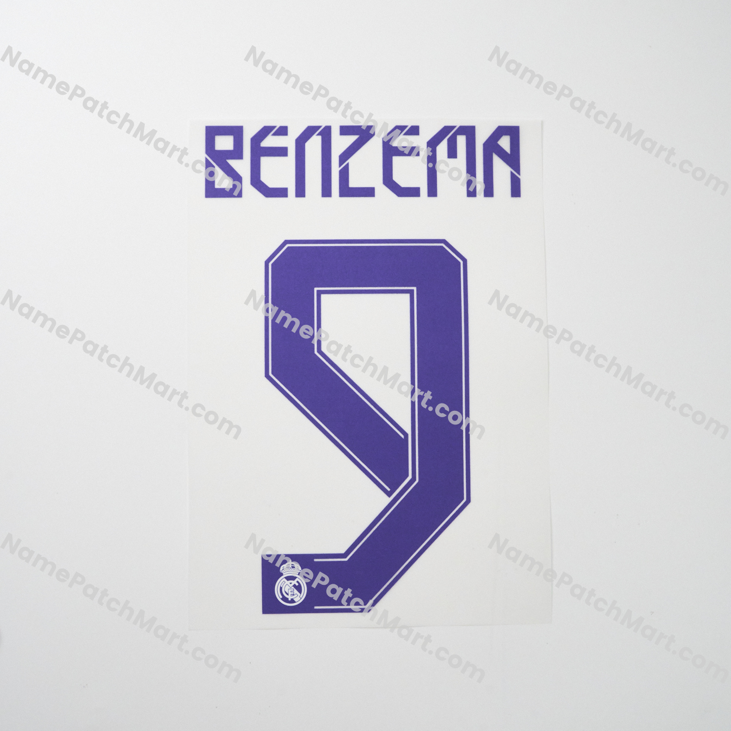 Benzema #9 (Champions League) - Real Madrid 2021-22 Home  | Name Number Set - NamePatchMart.COM