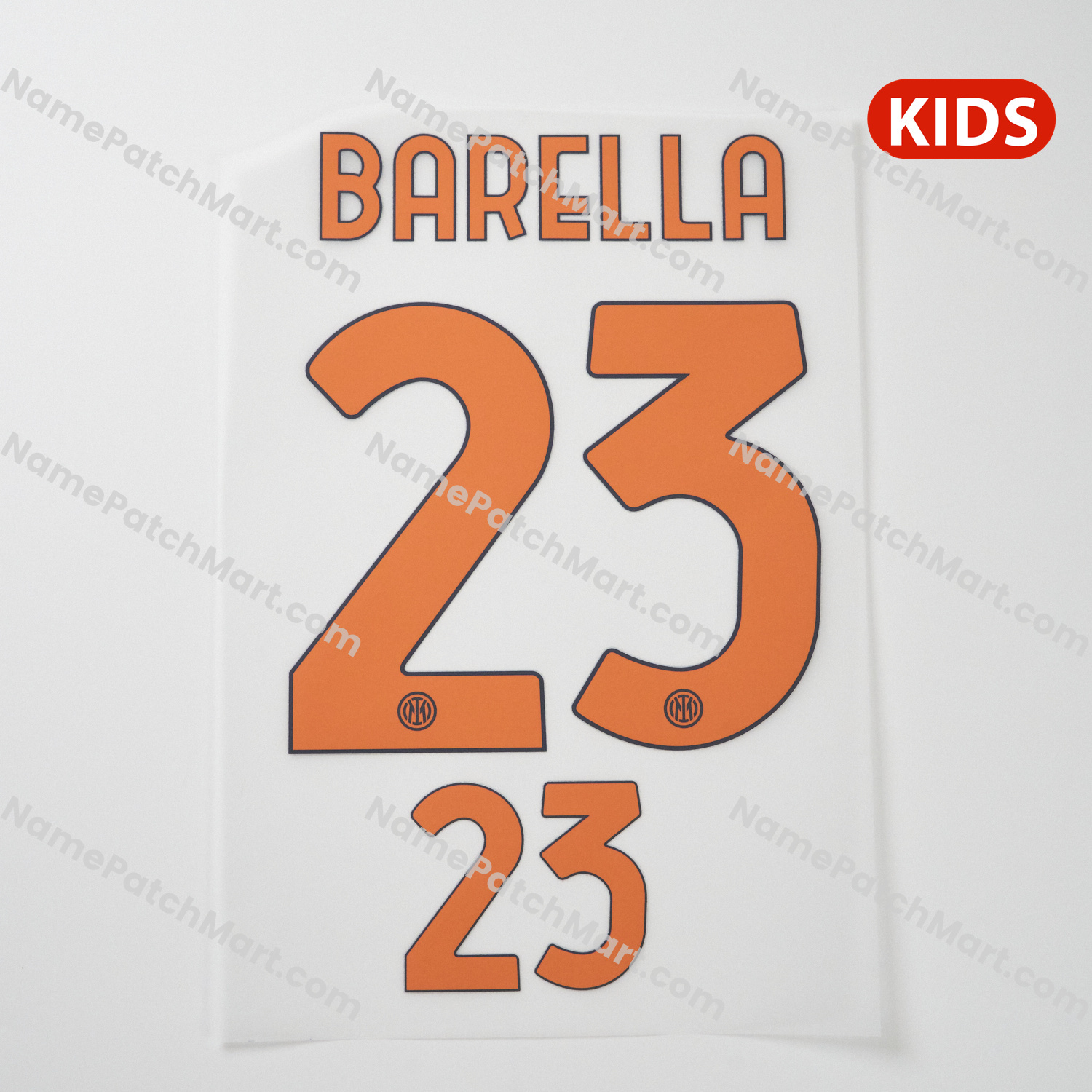KIDS Barella #23 - Inter Milan 25-26 Third  | Name Number Set - NamePatchMart.COM