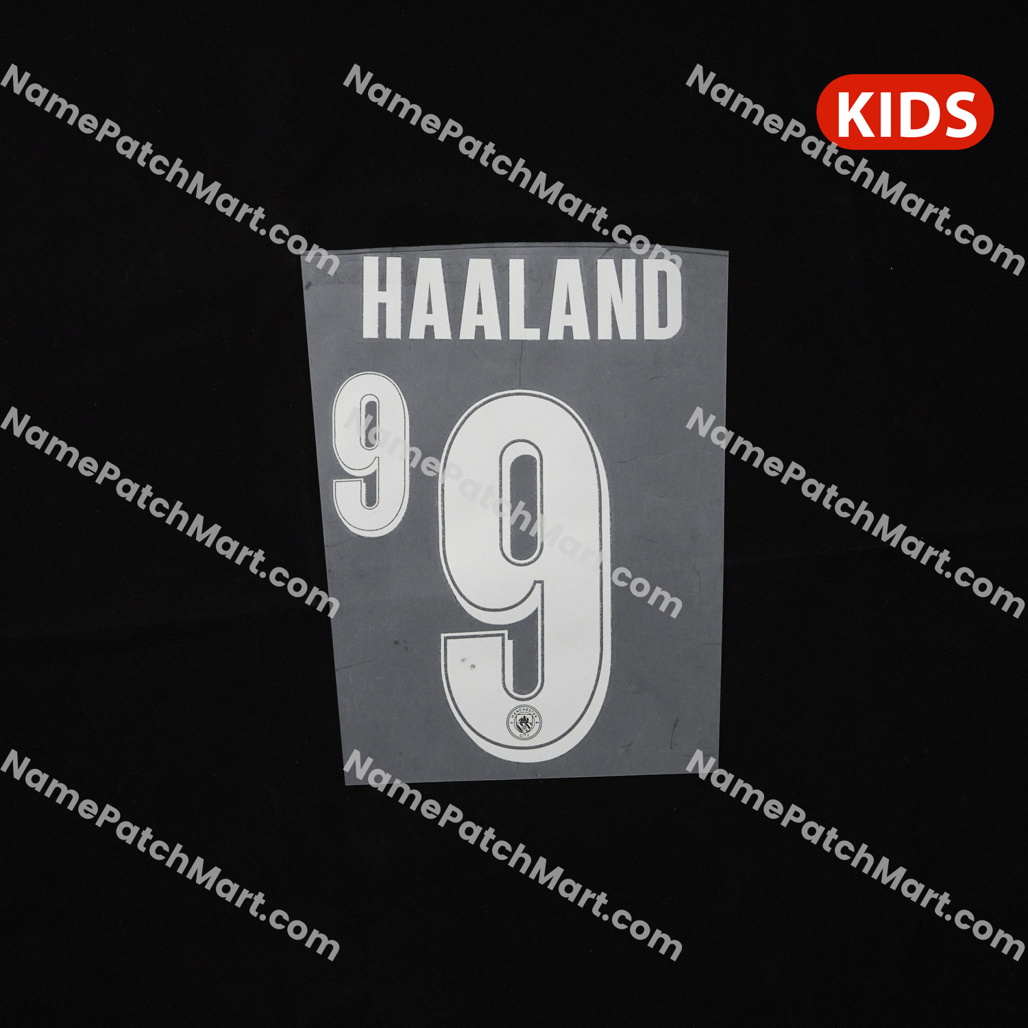 KIDS Haaland #9 (Champions League) - Manchester City 25-26 Away  | Name Number Set - NamePatchMart.COM