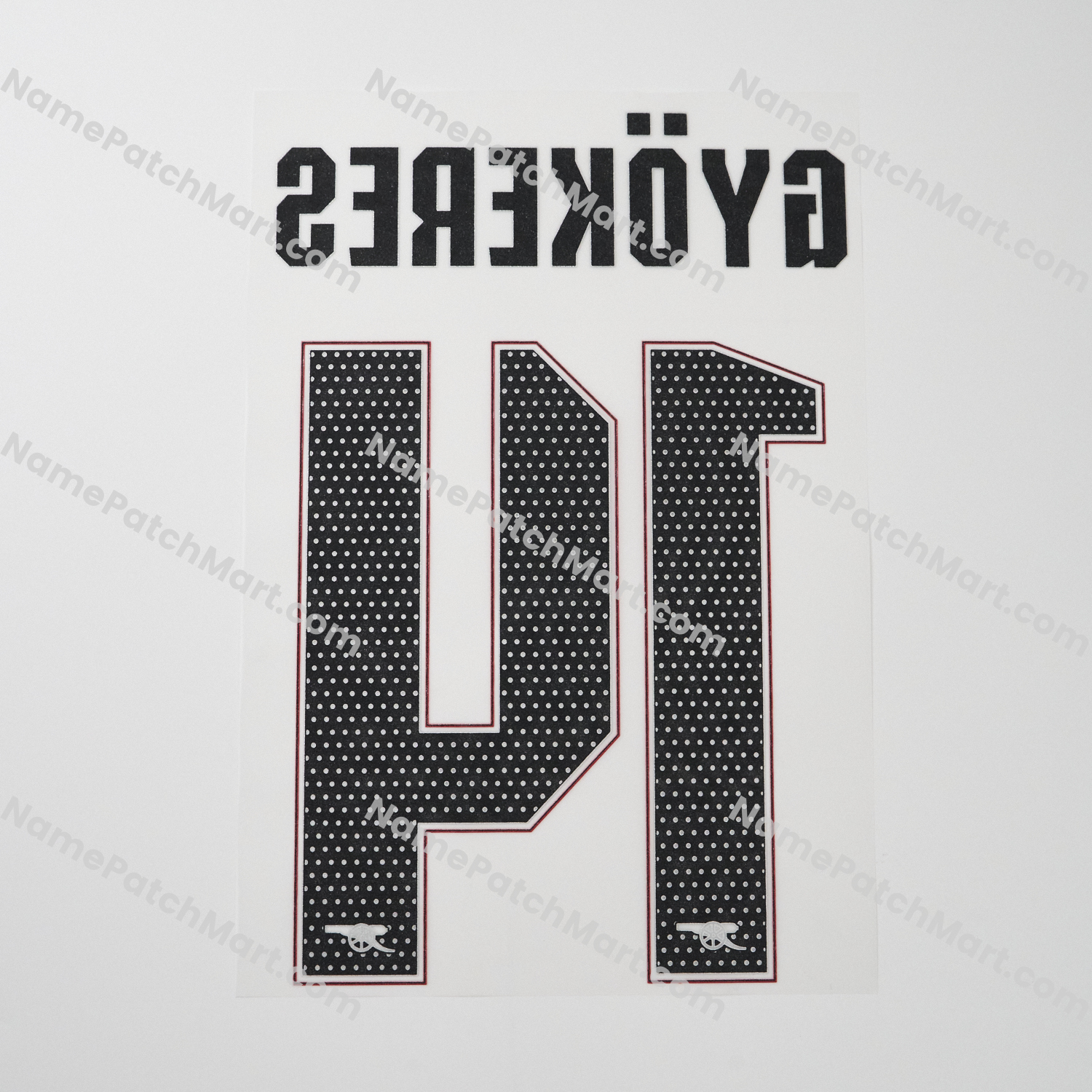 Gyökeres #14 (Champions League) - Arsenal 25-26 Away  | Name Number Set - NamePatchMart.COM