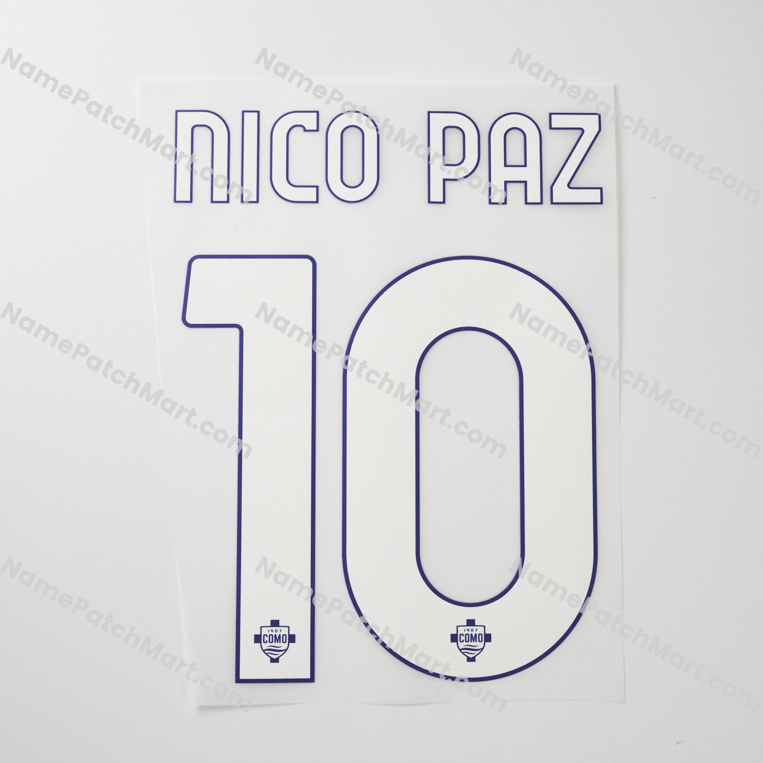 Nico Paz #10 - Como 25-26 Home  | Name Number Set - NamePatchMart.COM