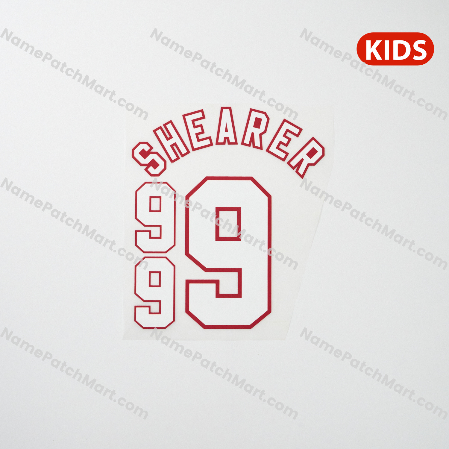 KIDS Shearer #9 - England 1996 Away  | Name Number Set - NamePatchMart.COM