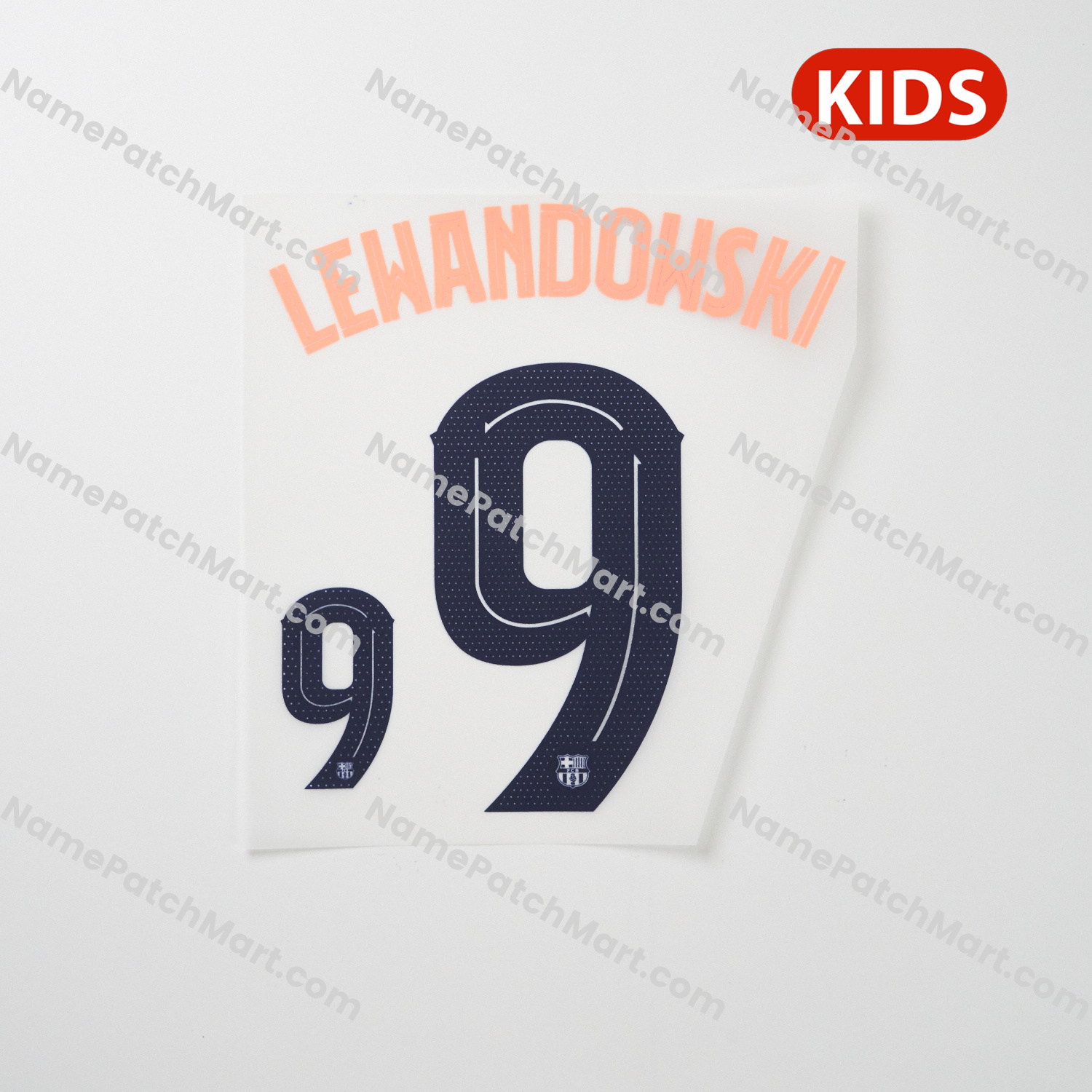 KIDS Lewandowski #9 (Champions League) - Barcelona 25-26 Third  | Name Number Set - NamePatchMart.COM