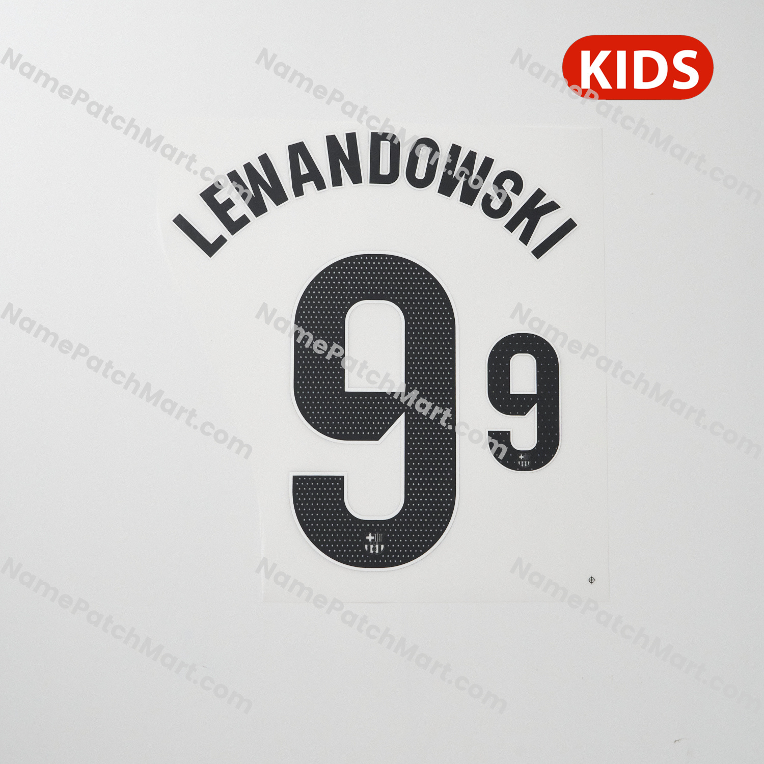 Lewandowski #9 (La Liga) - Barcelona 25-26 Away KIDS  | Name Number Set - NamePatchMart.COM