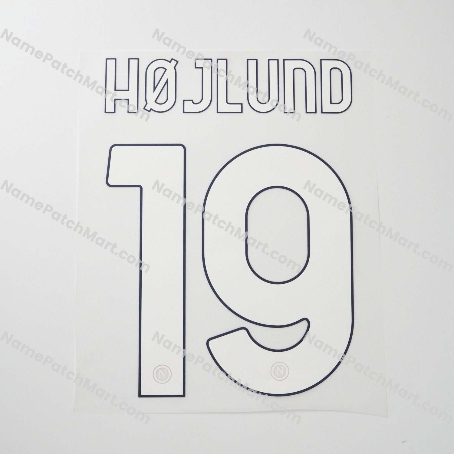 Højlund #19 - Napoli 25-26 Home  | Name Number Set - NamePatchMart.COM