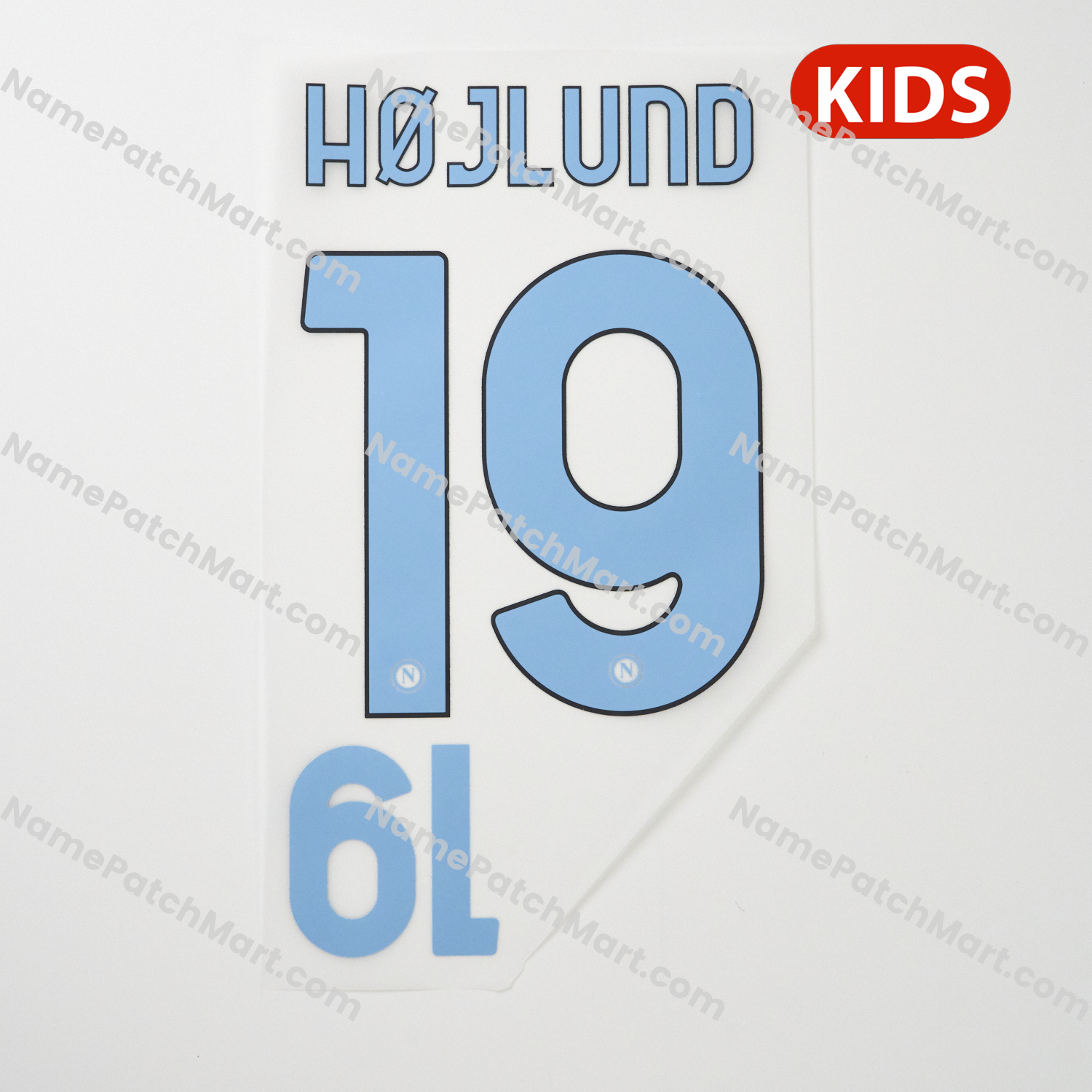 KIDS Højlund #19 (Series A) - Napoli 25-26 Third  | Name Number Set - NamePatchMart.COM