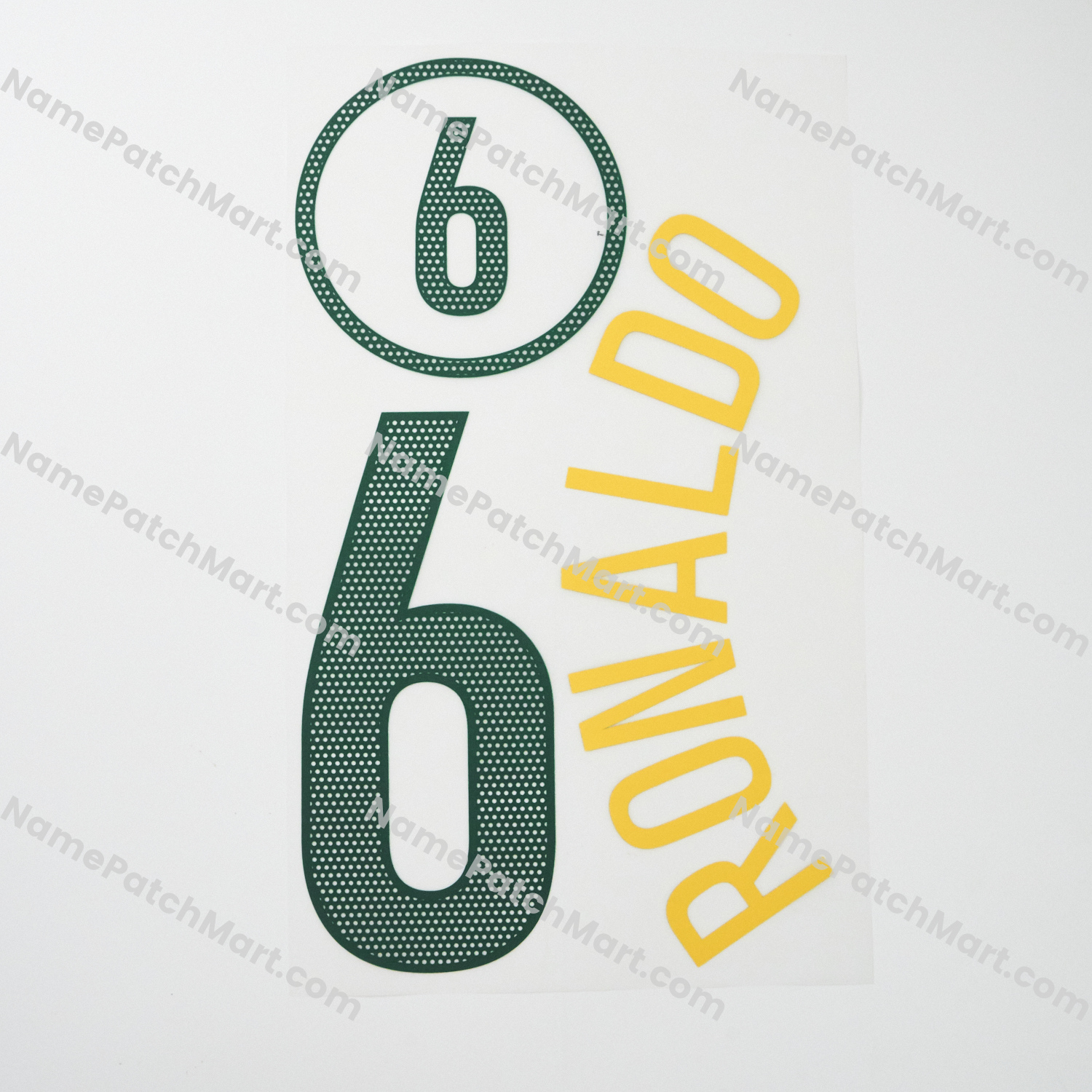 Ronaldo #6 - Brazil 2004 Home  | Name Number Set - NamePatchMart.COM