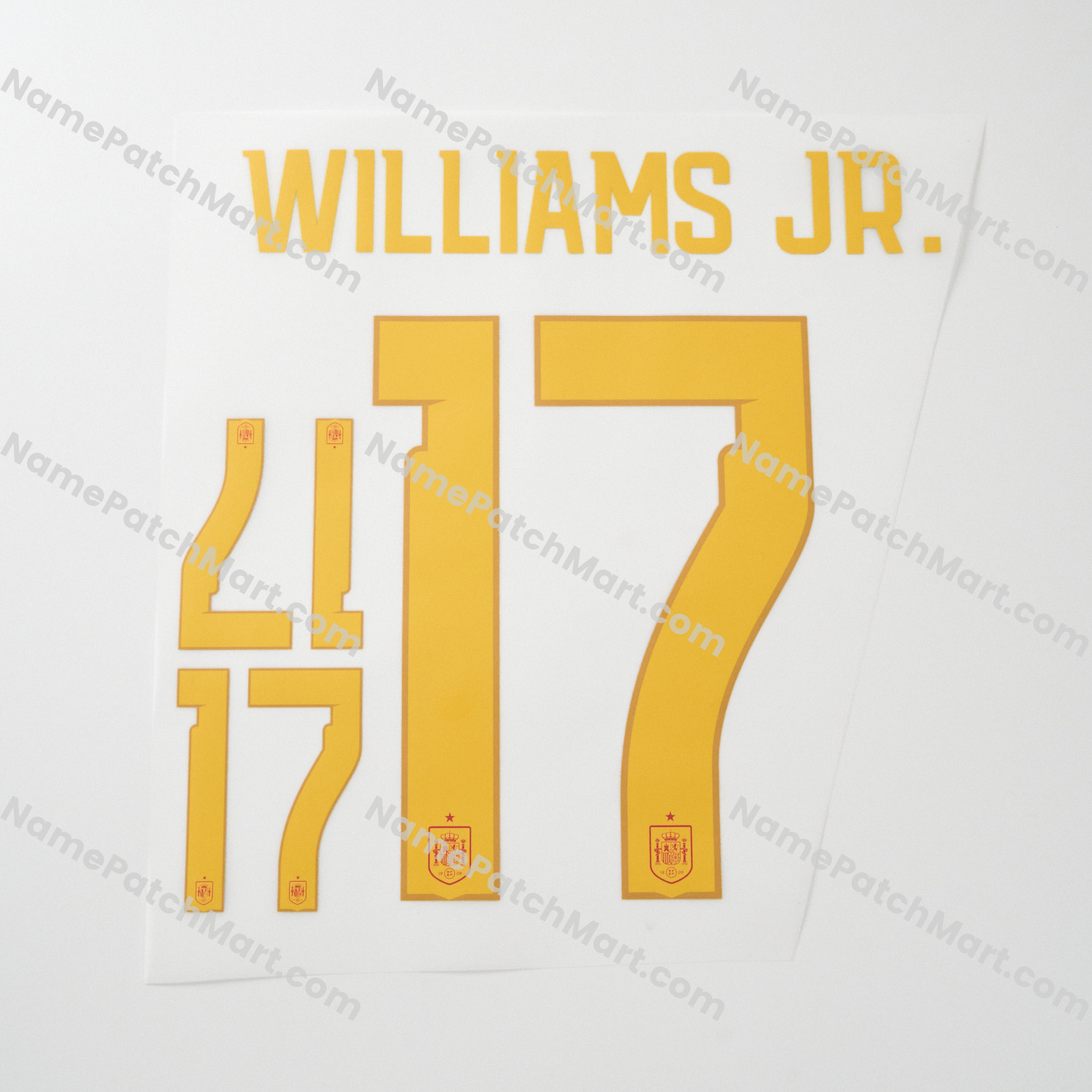 Williams JR #17 (World Cup 26) - Spain 2026 Home  | Name Number Set - NamePatchMart.COM