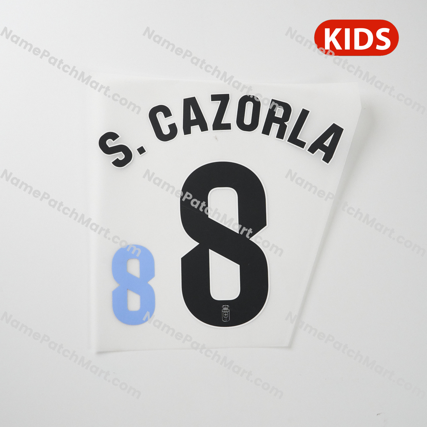 S. Cazorla #8 (La Liga) - Real Oviedo 25-26 Third KIDS  | Name Number Set - NamePatchMart.COM