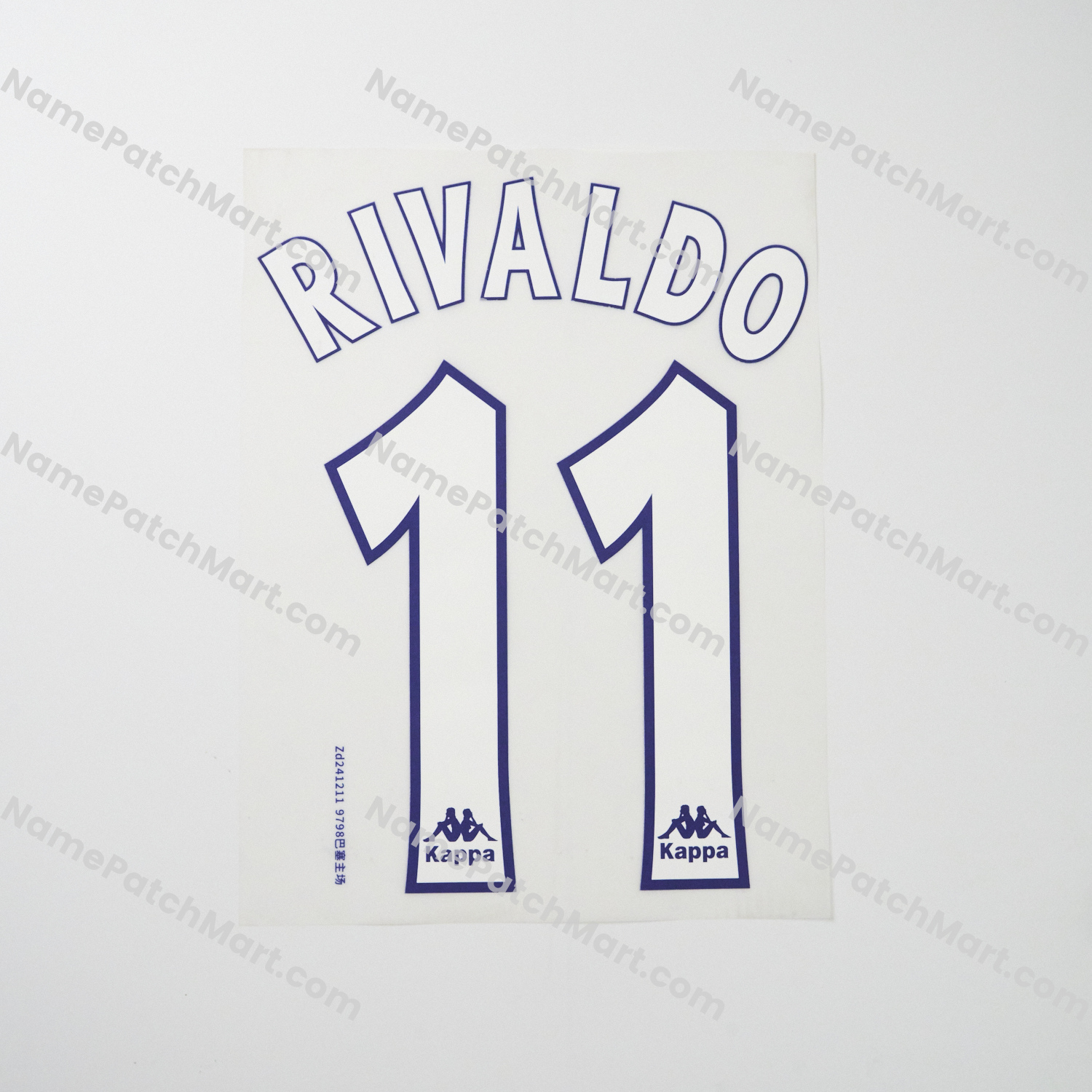 Rivaldo #11 - Barcelona 1997-98 Home  | Name Number Set - NamePatchMart.COM