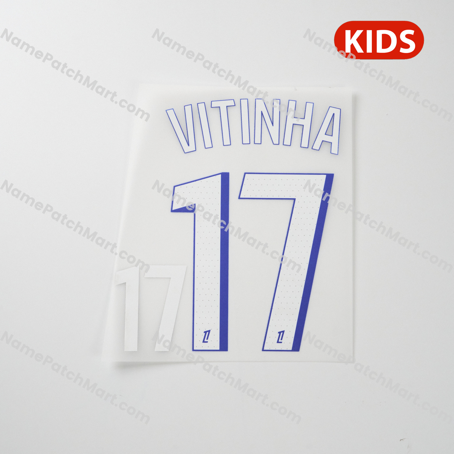 Vitinha #17 (Ligue 1) - Paris Saint-Germain PSG25-26Third KIDS  | Name Number Set - NamePatchMart.COM
