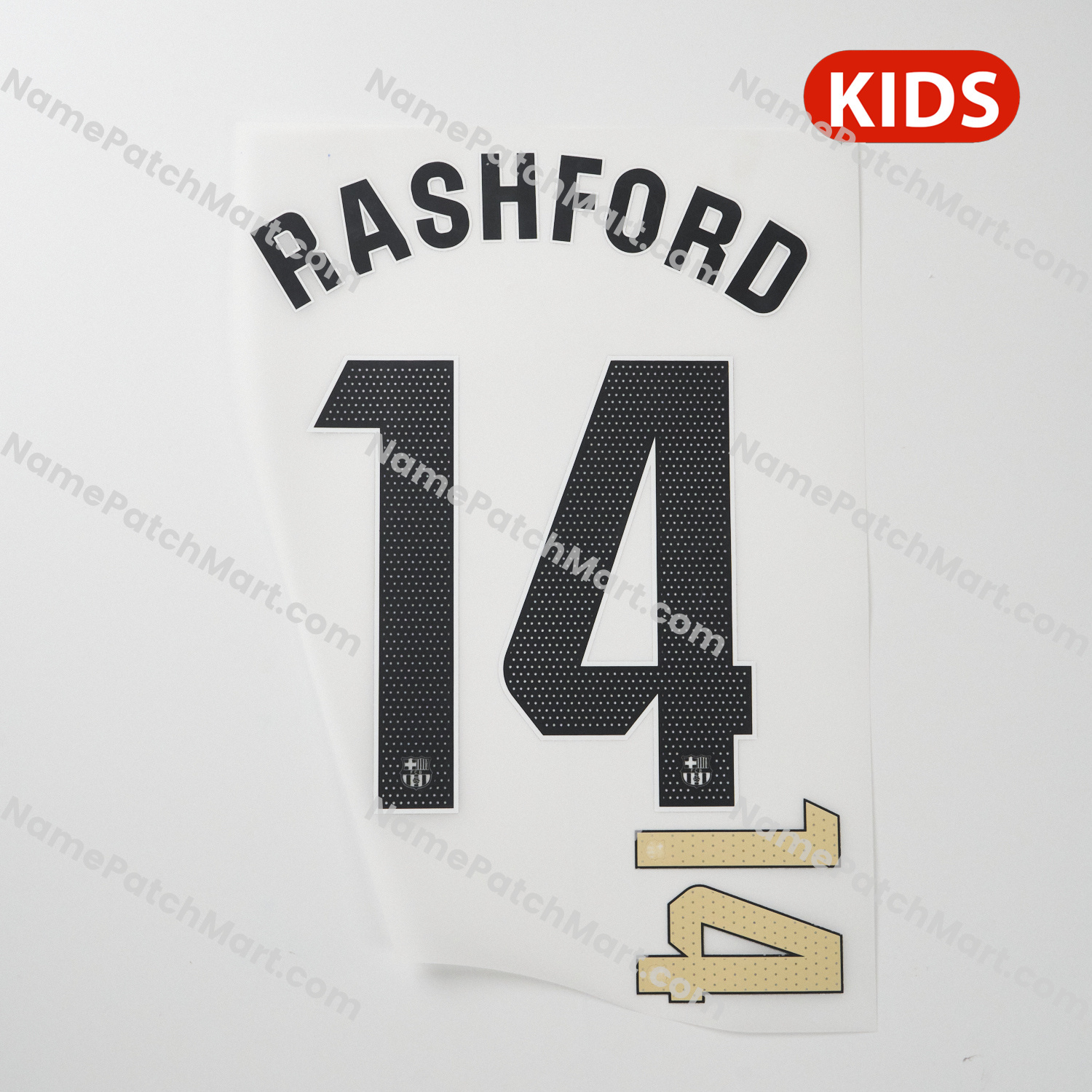 Rashford #14 (La Liga) - Barcelona 25-26 Away KIDS  | Name Number Set - NamePatchMart.COM