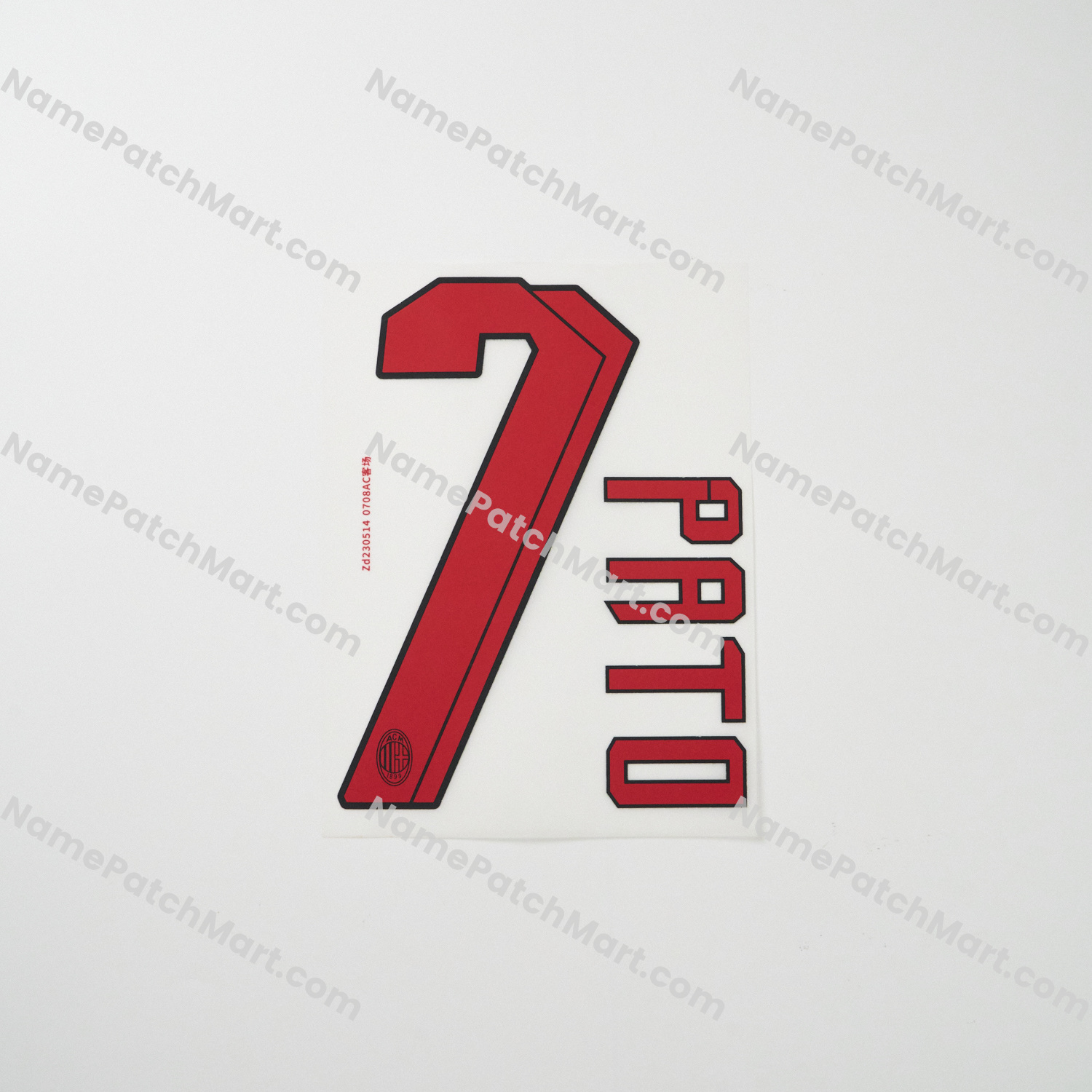 Pato #7 - AC Milan 2007-08 Away  | Name Number Set - NamePatchMart.COM