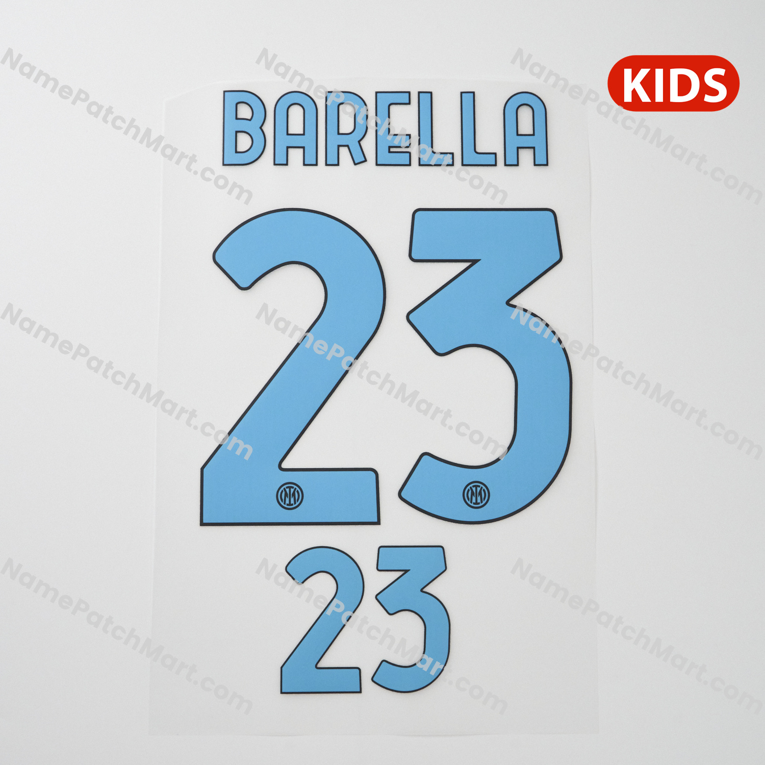 KIDS Barella #23 - Inter Milan 25-26 Home  | Name Number Set - NamePatchMart.COM