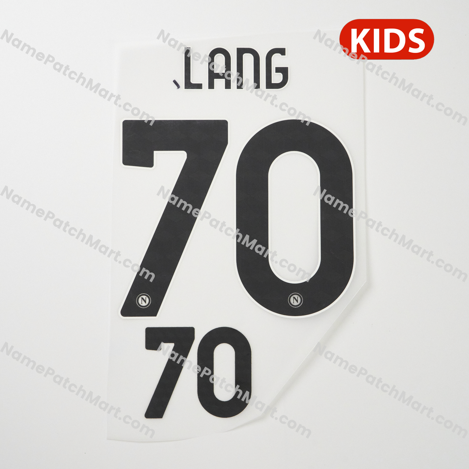 KIDS Lang #70 - Napoli 25-26 Away - Black  | Name Number Set - NamePatchMart.COM