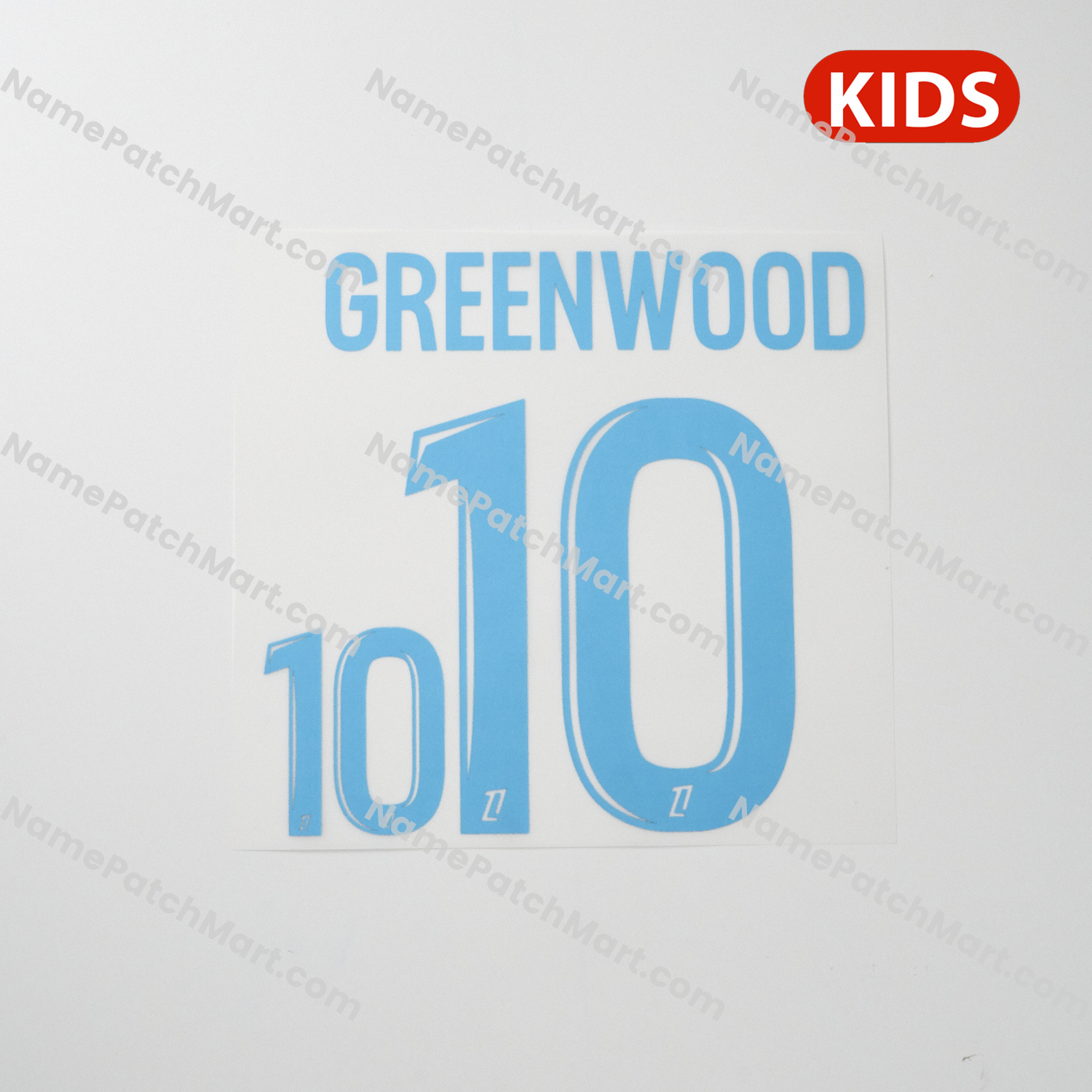 Greenwood #10 (Ligue 1) - Marseille25-26Home KIDS  | Name Number Set - NamePatchMart.COM