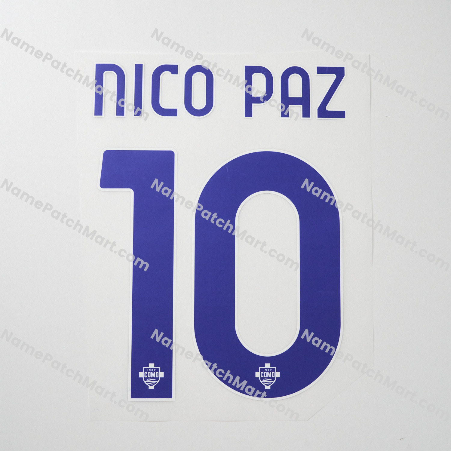 Nico Paz #10 - Como 25-26 Away  | Name Number Set - NamePatchMart.COM