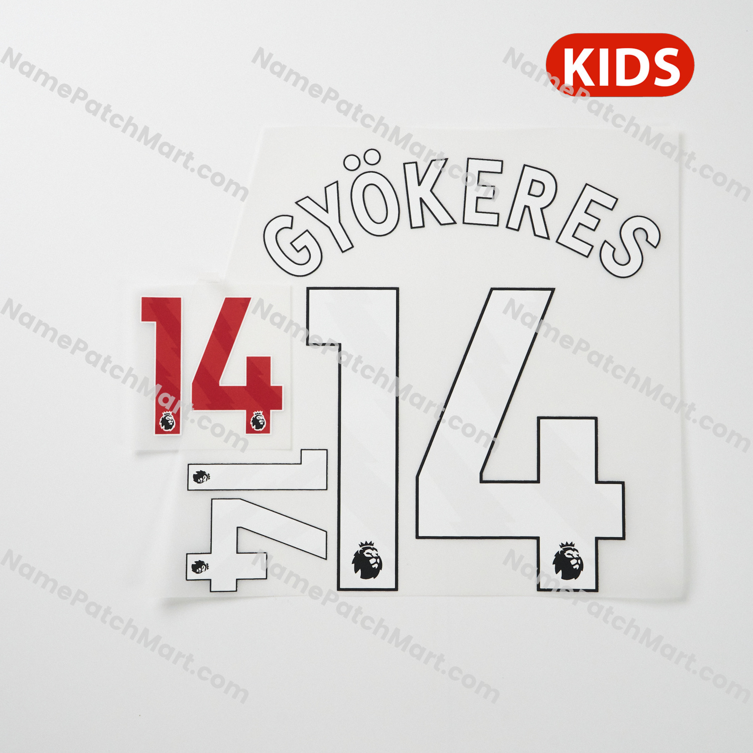 KIDS Gyökeres #14 - Arsenal 25-26 Home and Away  | Name Number Set - NamePatchMart.COM