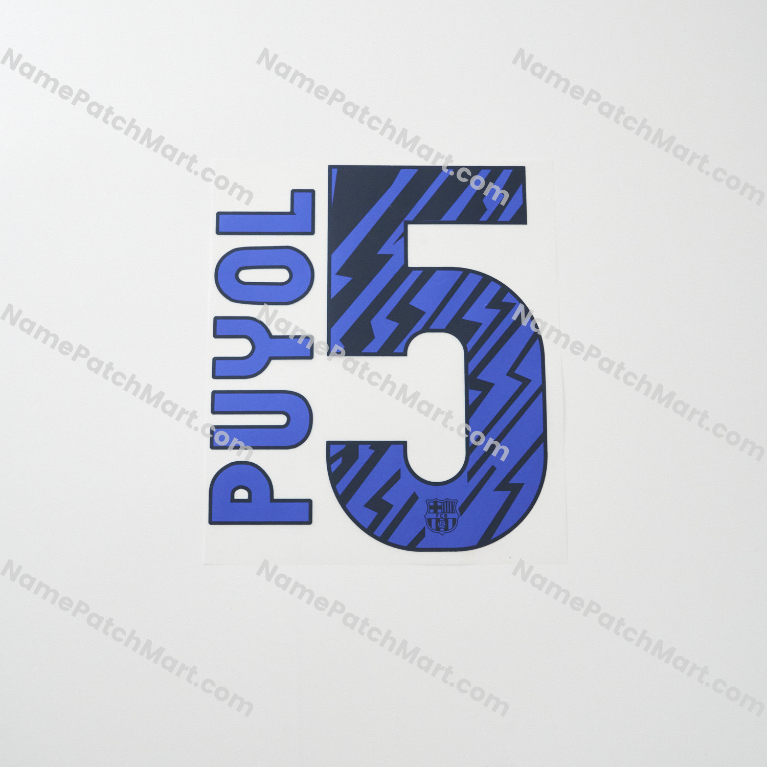 Puyol #5 - Retro Barcelona 2010-11 Away  | Name Number Set - NamePatchMart.COM