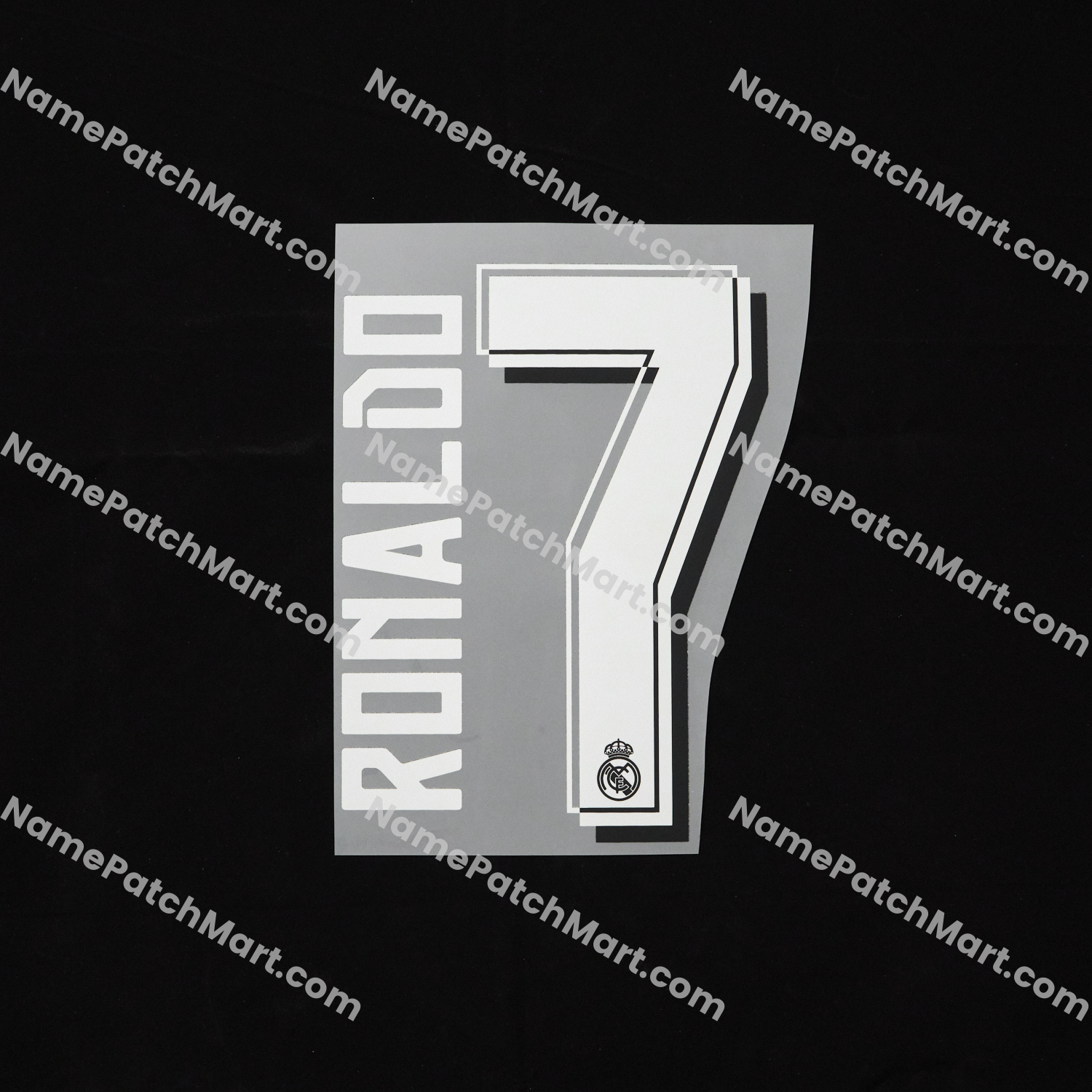 Ronaldo #7 (Champions League) - Real Madrid 2015-16 Away  | Name Number Set - NamePatchMart.COM