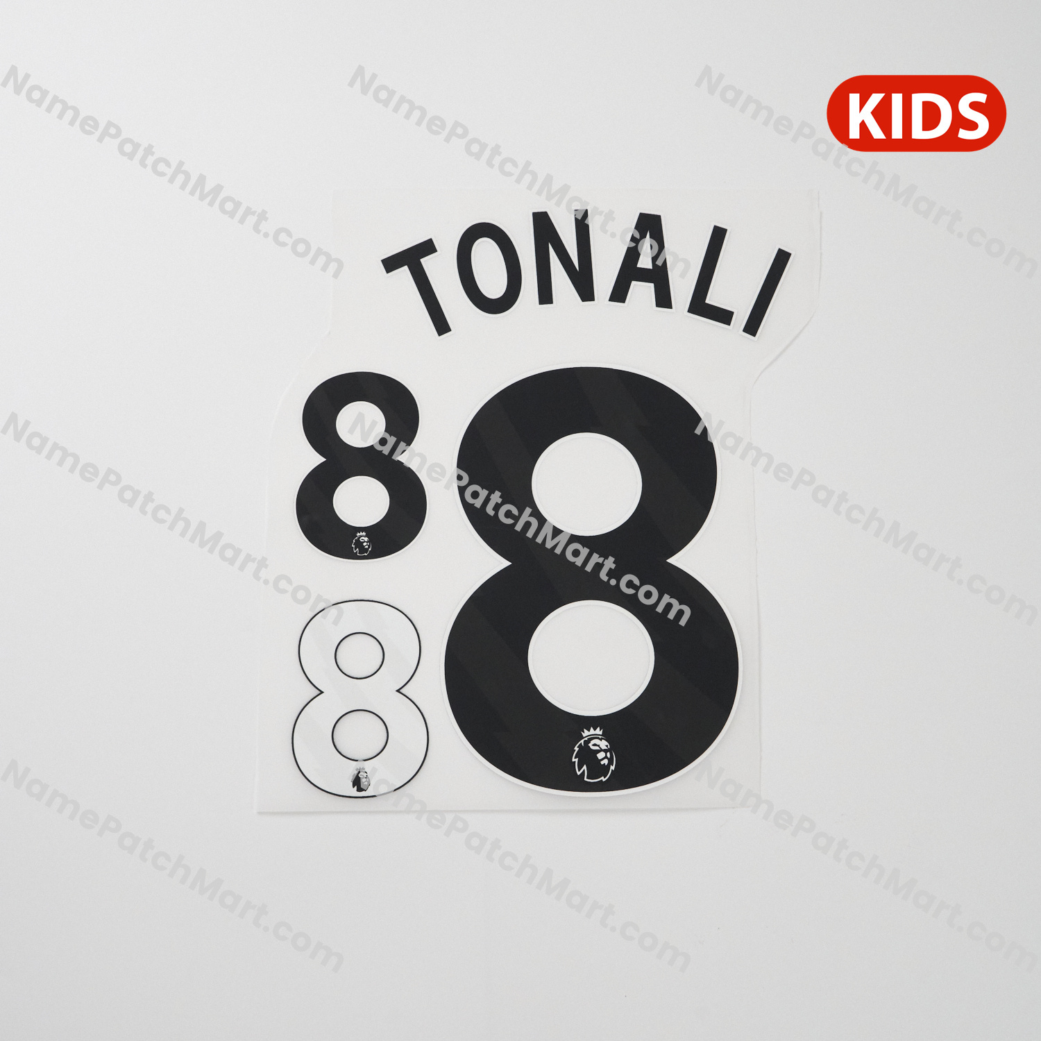 KIDS Tonali #8 (Premier League) - Newcastle United 25-26 Home  | Name Number Set - NamePatchMart.COM