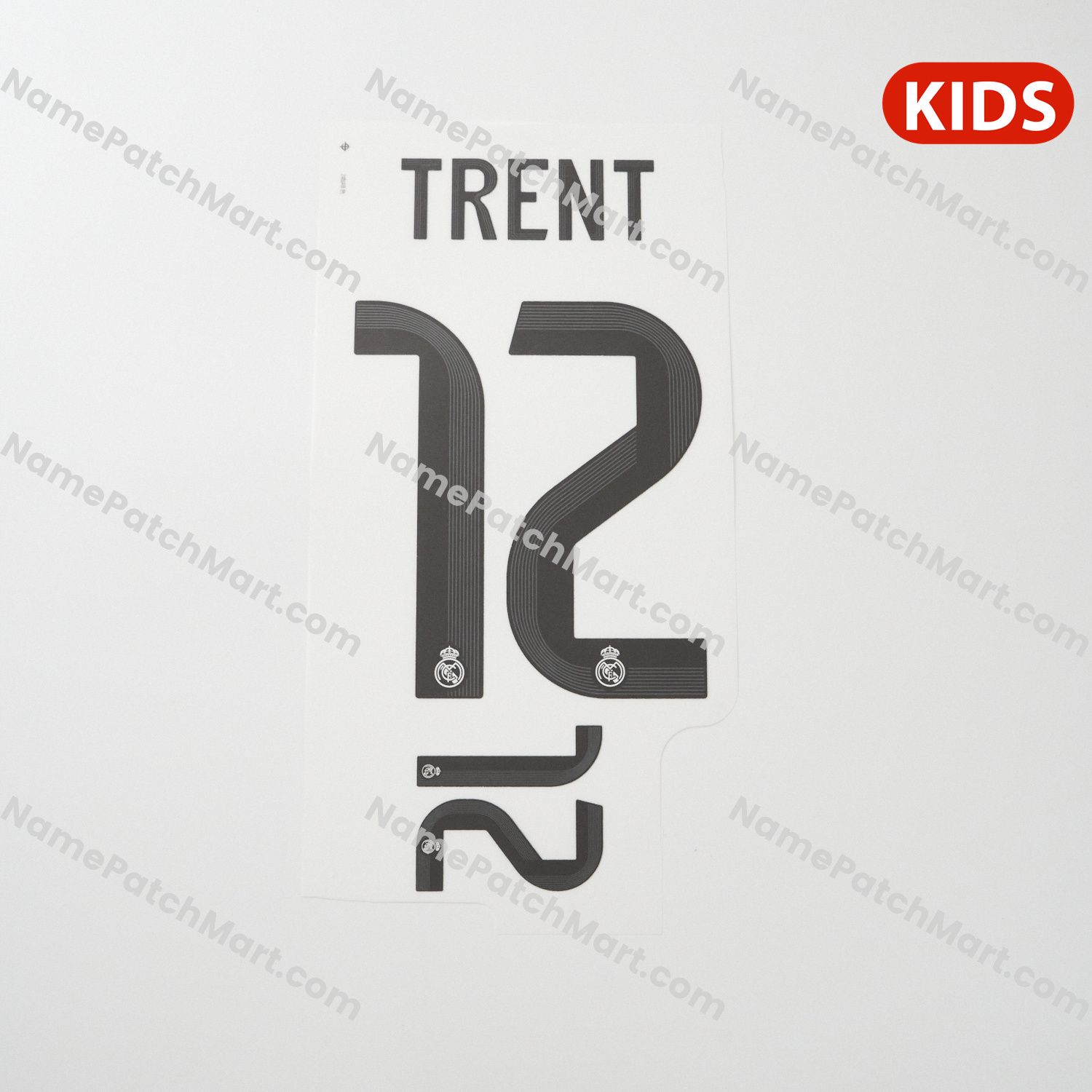 Trent #12 (Champions League) - Real Madrid 25-26 Home KIDS  | Name Number Set - NamePatchMart.COM