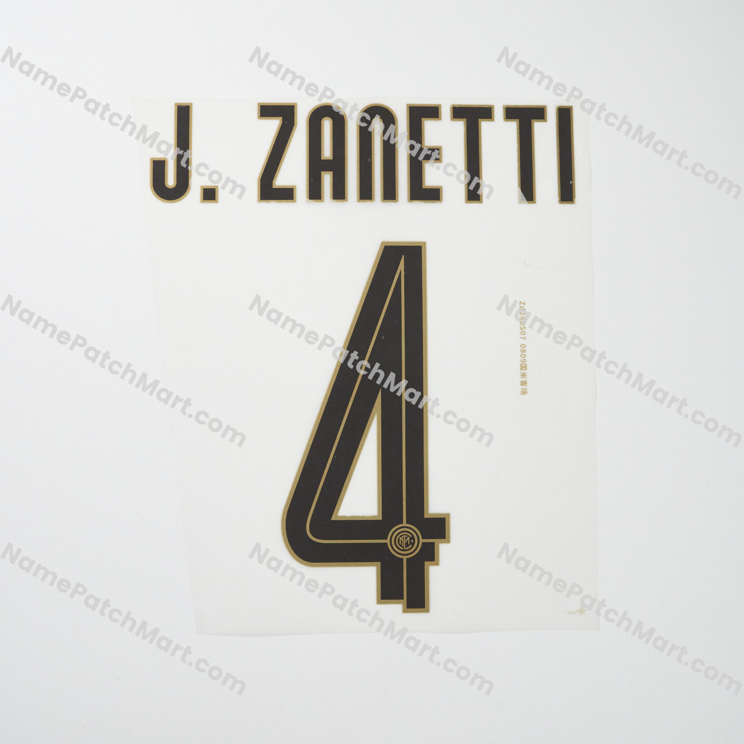 J.Zanetti #4 - Inter Milan 2008-09 Away  | Name Number Set - NamePatchMart.COM