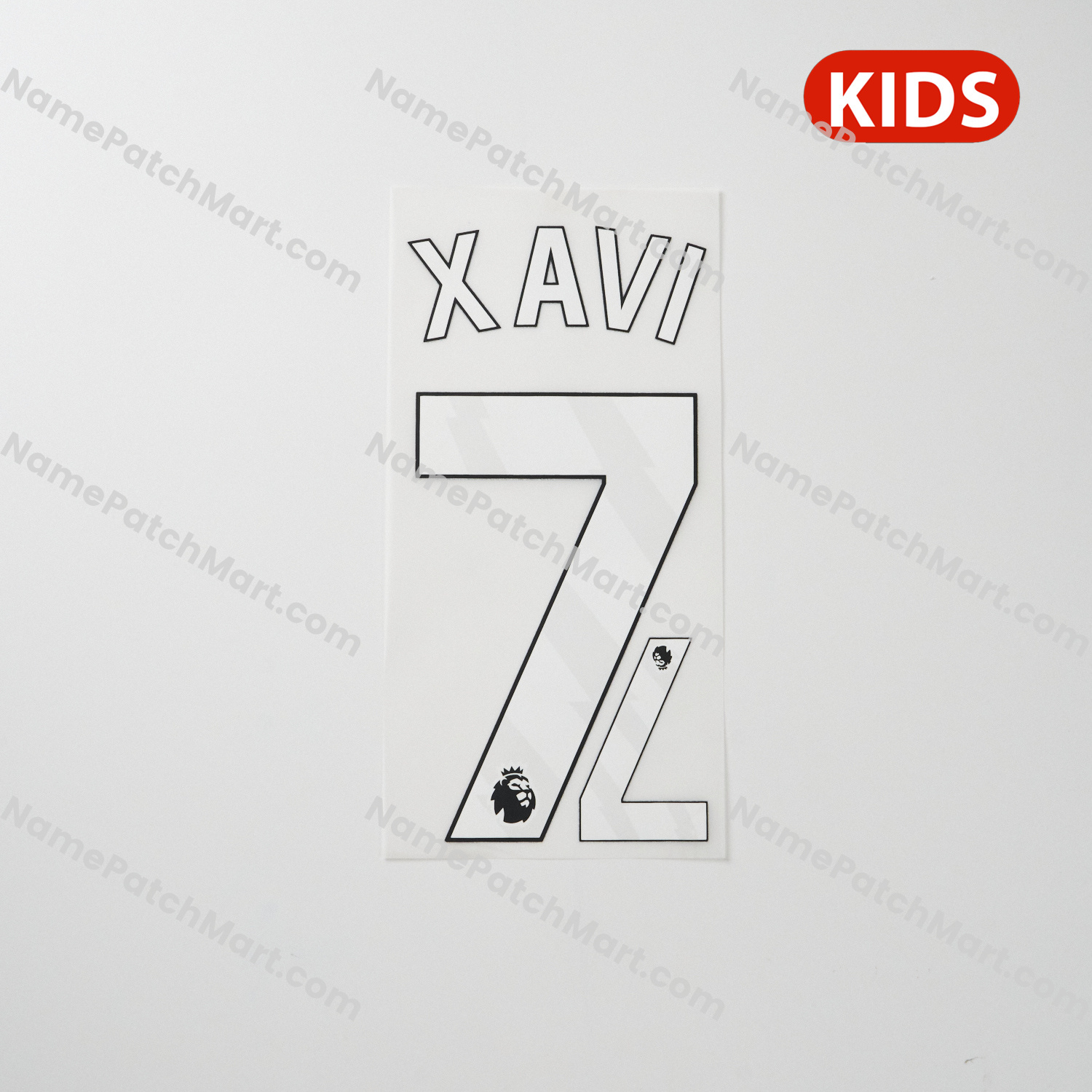 Xavi #7 (Premier League) - 25-26 Away KIDS  | Name Number Set - NamePatchMart.COM