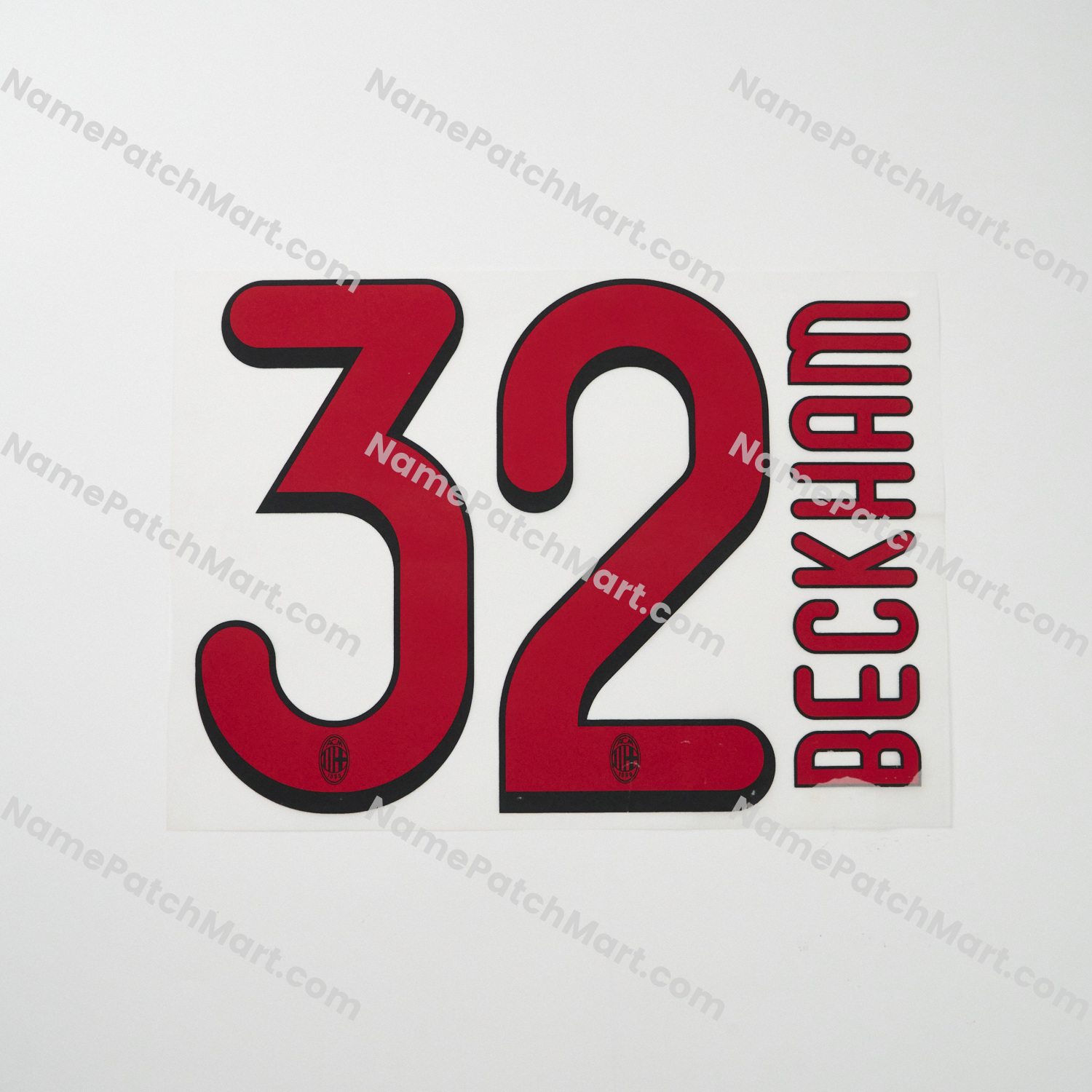 Beckham #32 - AC Milan 2009-10 Away  | Name Number Set - NamePatchMart.COM