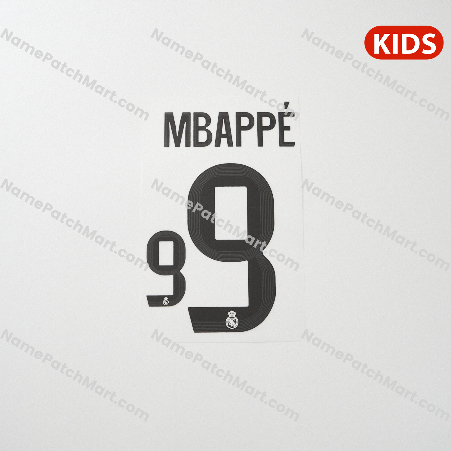 Mbappé #9 (Champions League) - Real Madrid 25-26 Home KIDS  | Name Number Set - NamePatchMart.COM