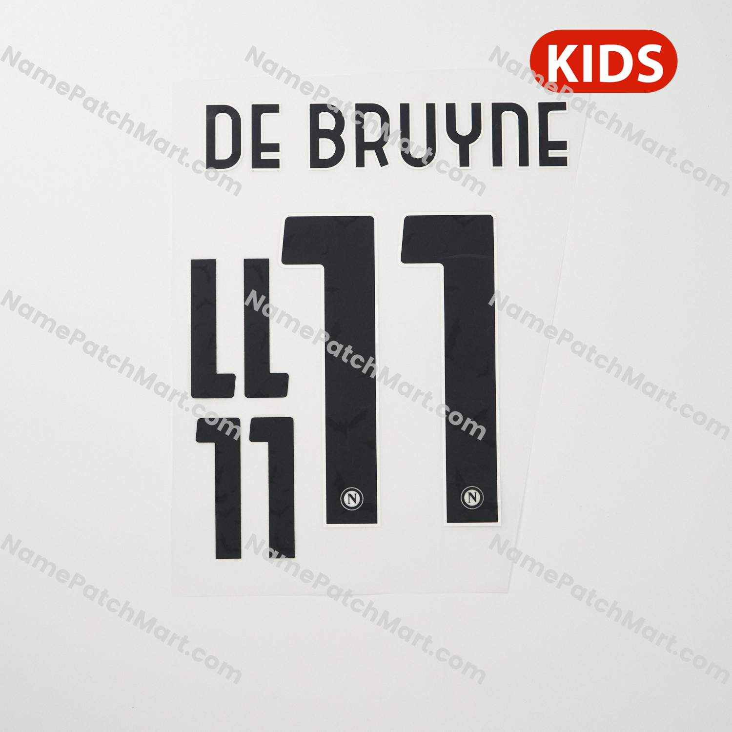 KIDS De Bruyne #11 (Halloween Special) - Napoli 25-26 - Black  | Name Number Set - NamePatchMart.COM