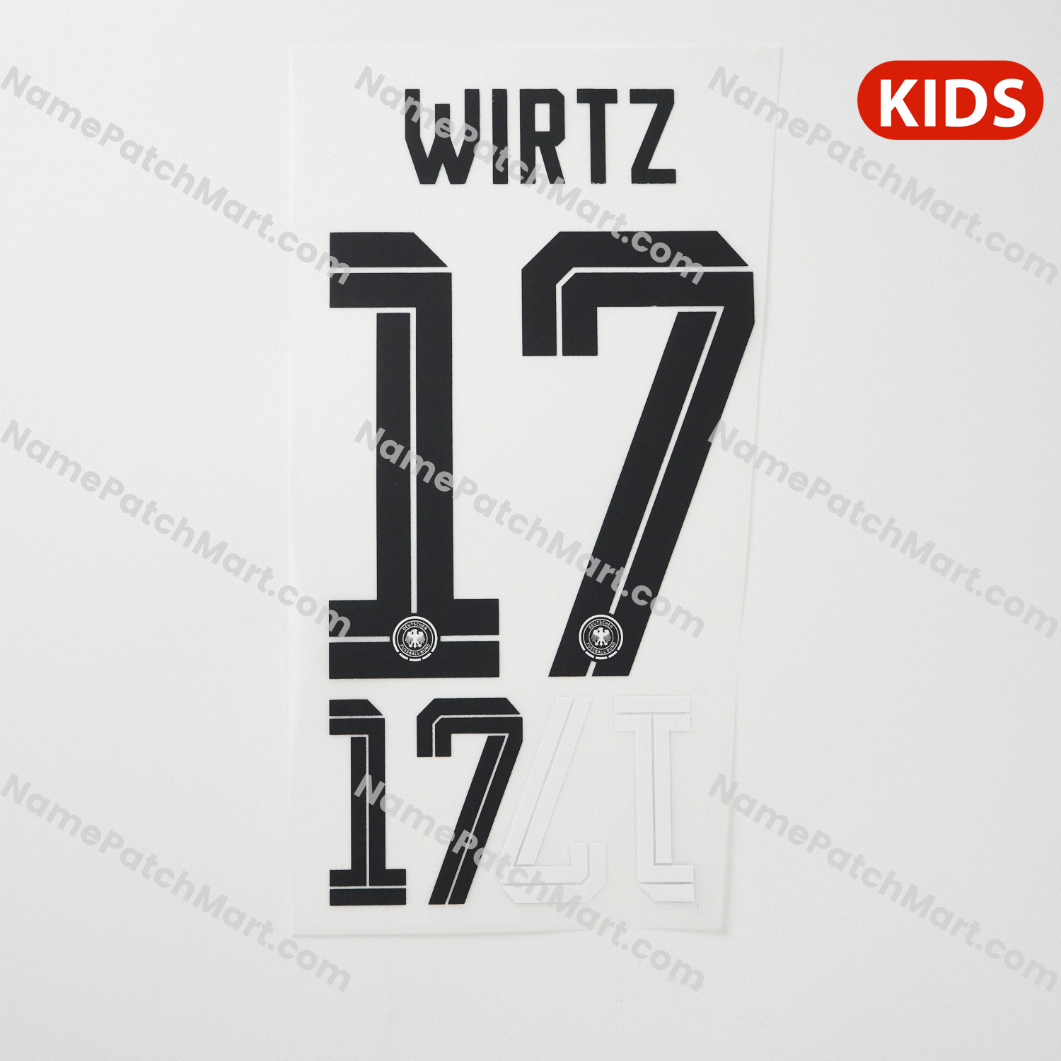 Wirtz #17 (World Cup 26) - Germany 2026 Home KIDS  | Name Number Set - NamePatchMart.COM