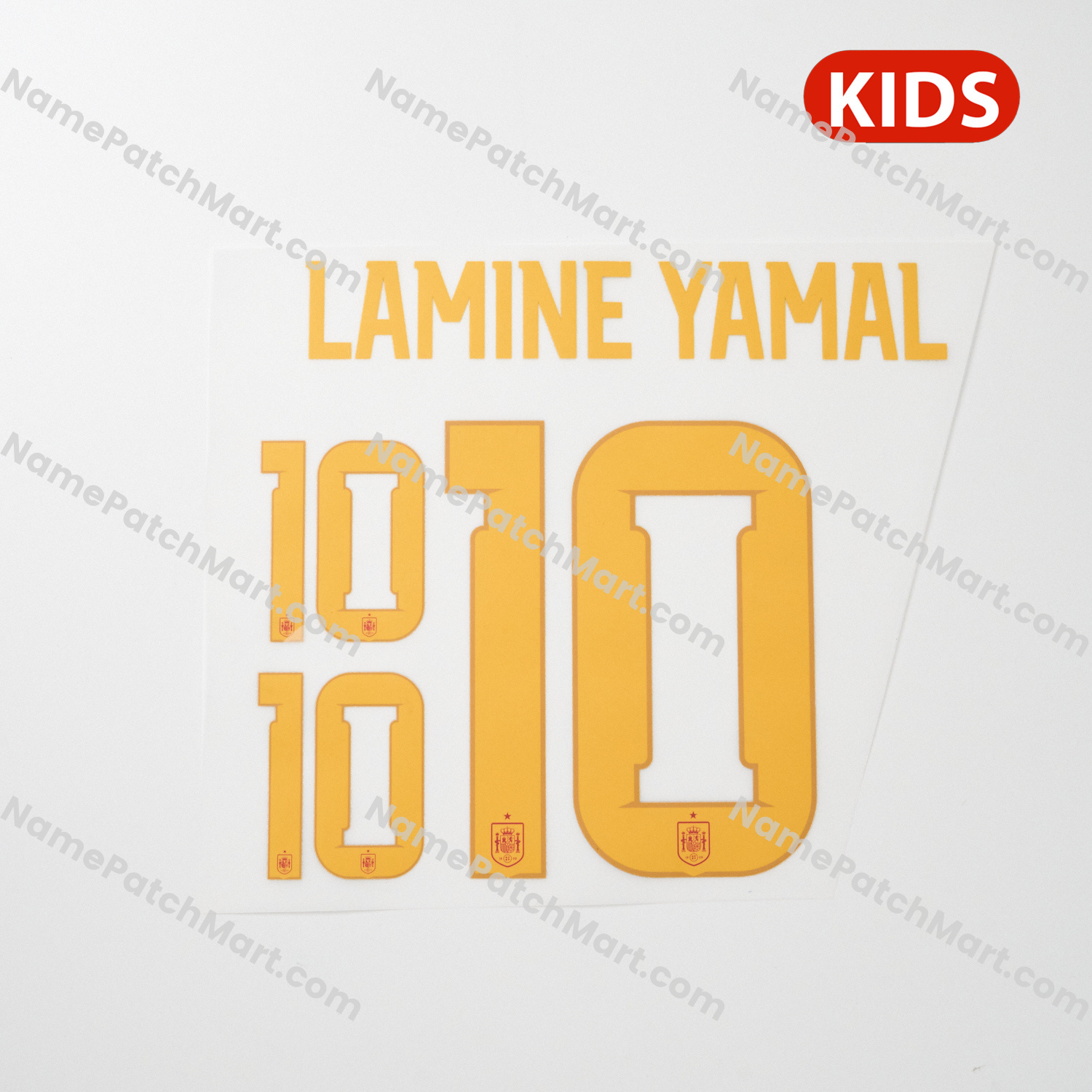 Lamine Yamal #10 (World Cup 26) - Spain 2026 Home KIDS  | Name Number Set - NamePatchMart.COM