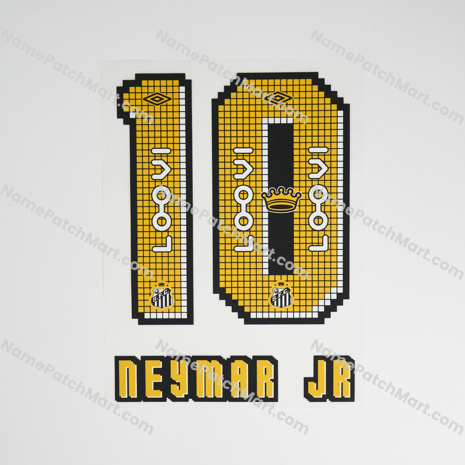 Neymar JR #10 - Santos 25-26 Away  | Name Number Set - NamePatchMart.COM