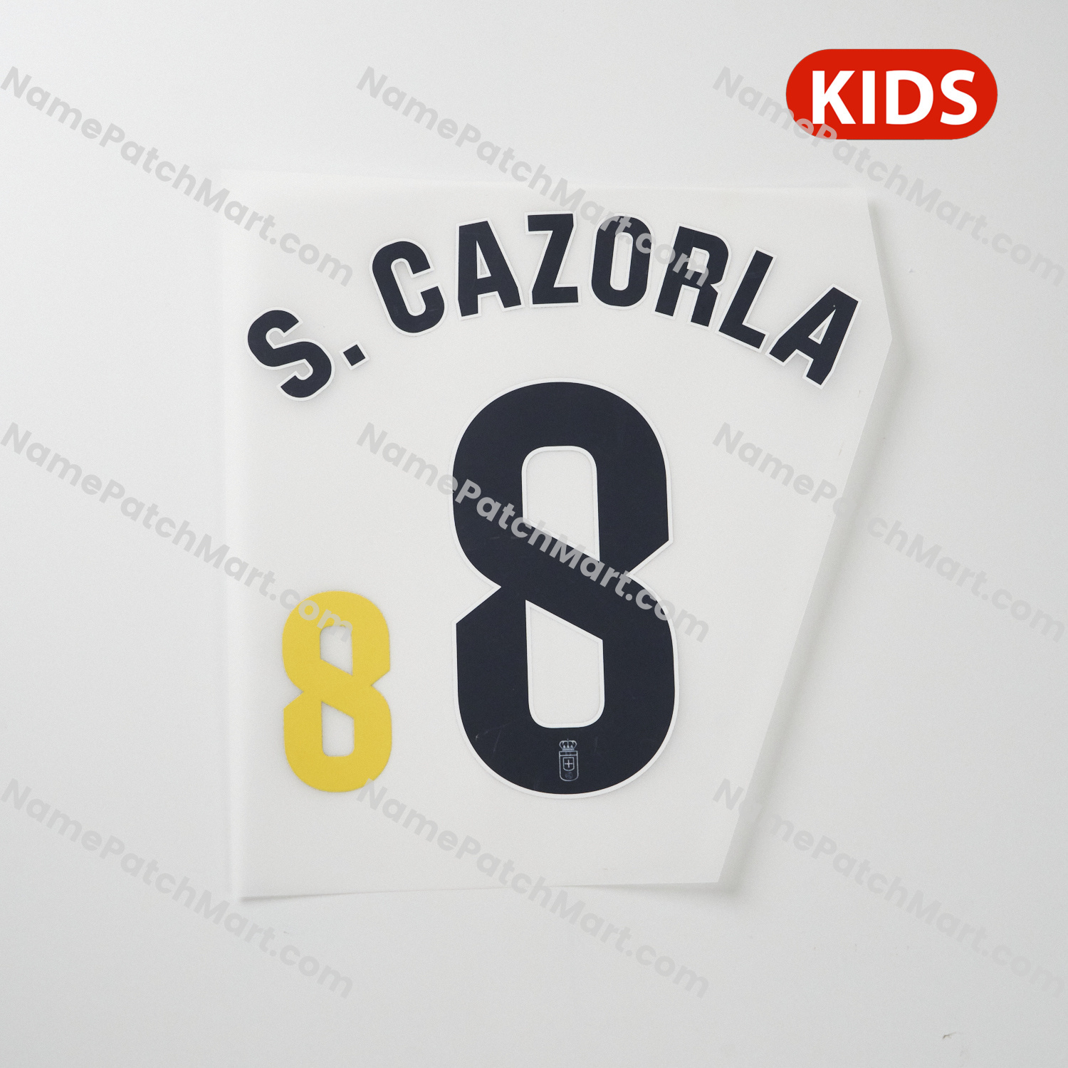S. Cazorla #8 (La Liga) - Real Oviedo 25-26 Away KIDS  | Name Number Set - NamePatchMart.COM