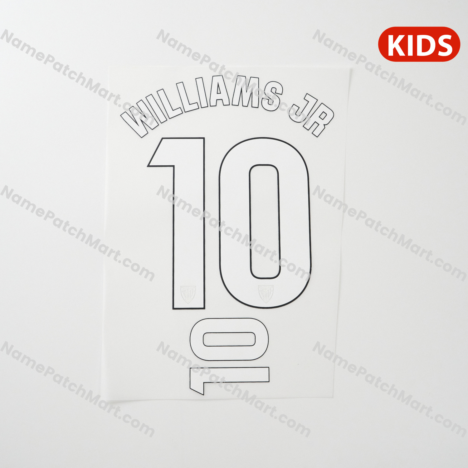 Williams JR #10 (La Liga) - Athletic Bilbao 25-26 Home KIDS  | Name Number Set - NamePatchMart.COM