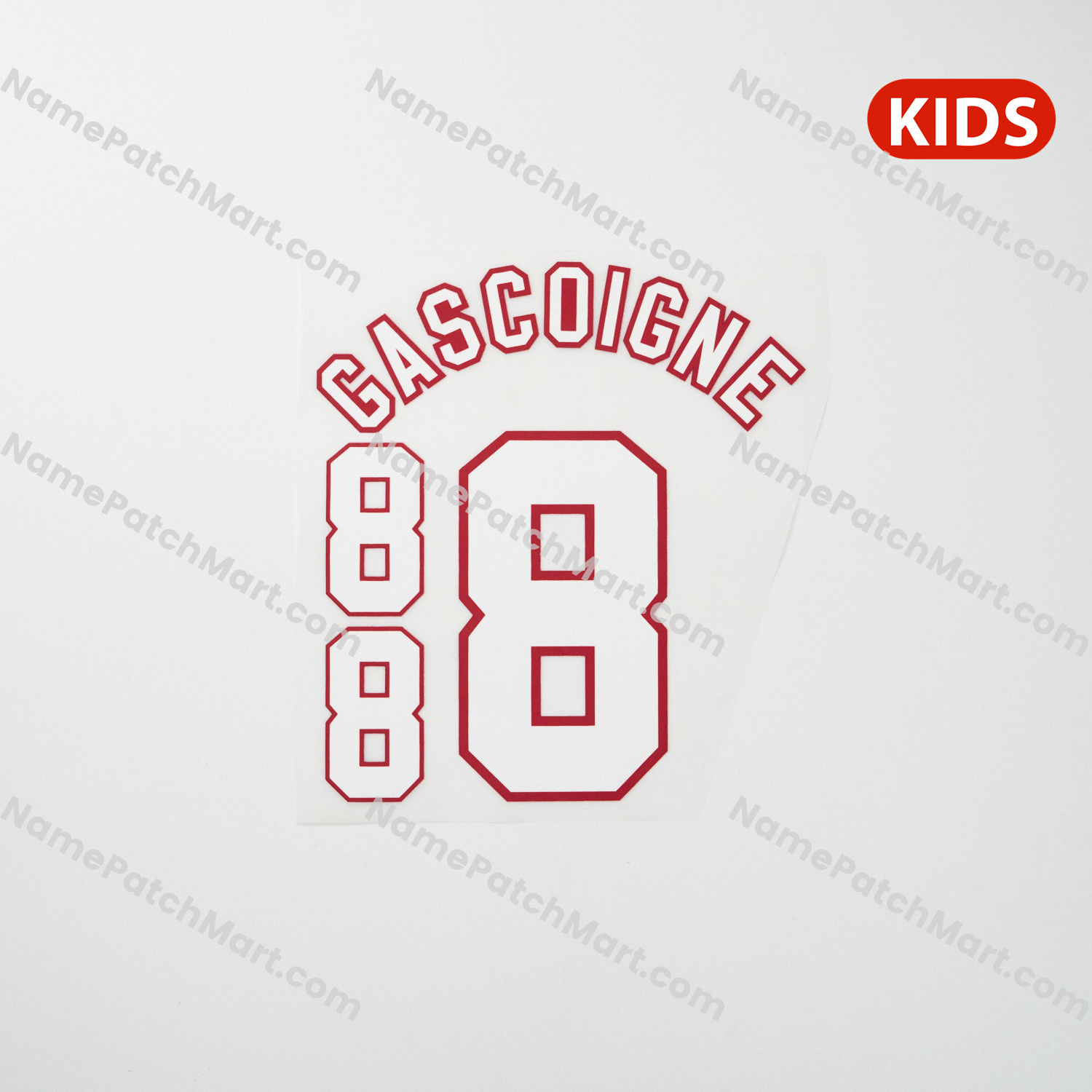 KIDS Gascoigne #8 - England 1996 Away  | Name Number Set - NamePatchMart.COM