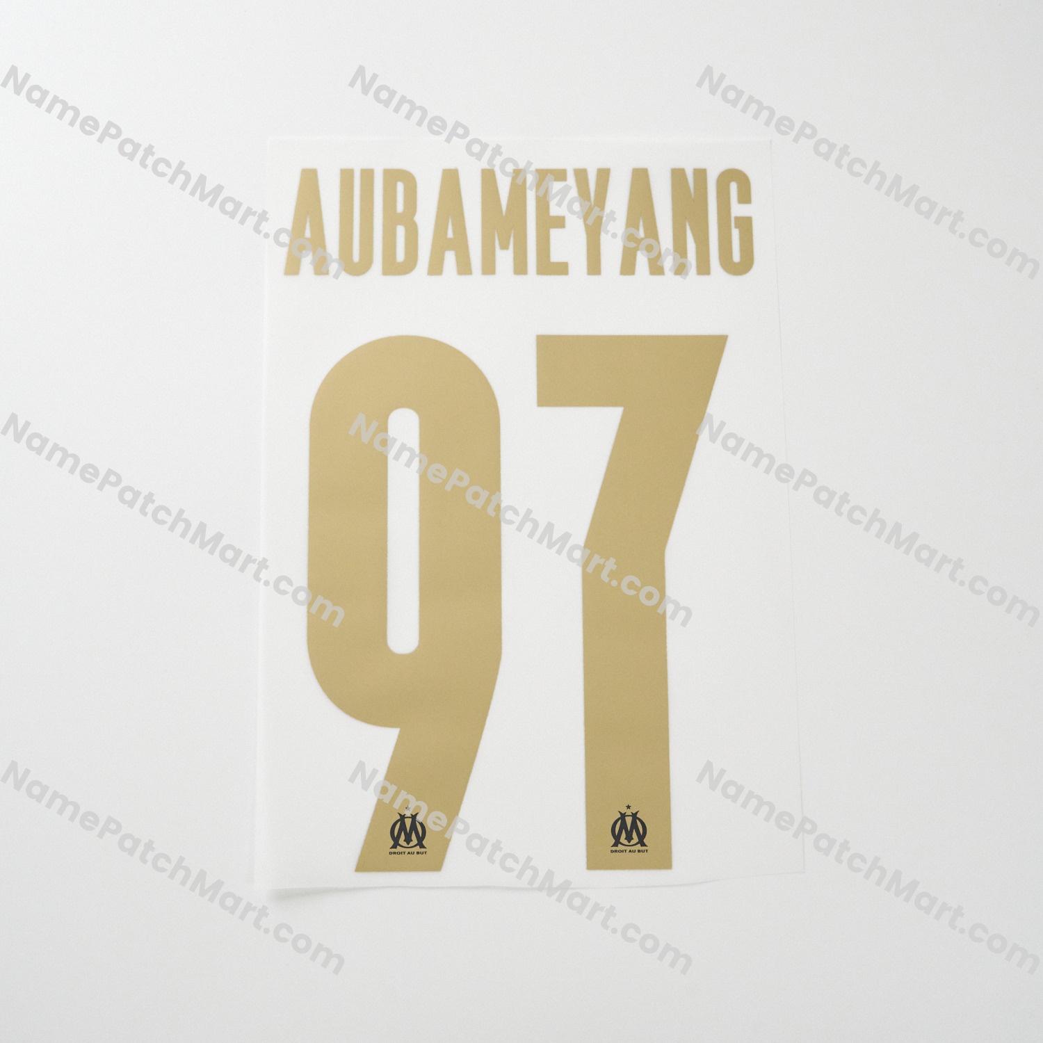 Aubameyang #97 (Champions League) - Marseille 25-26 Home  | Name Number Set - NamePatchMart.COM