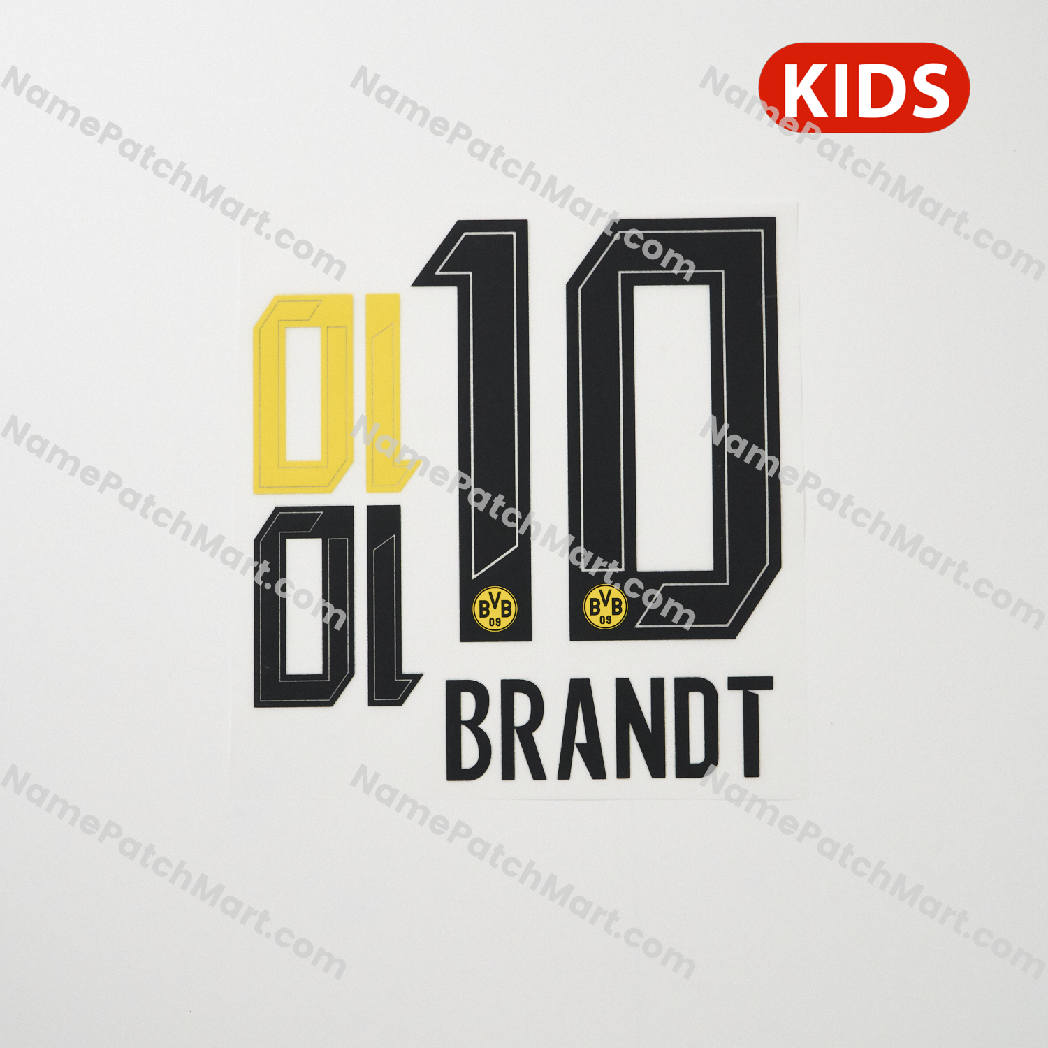 KIDS Brandt #10 (Bundesliga) - Dortmund 25-26 Home  | Name Number Set - NamePatchMart.COM