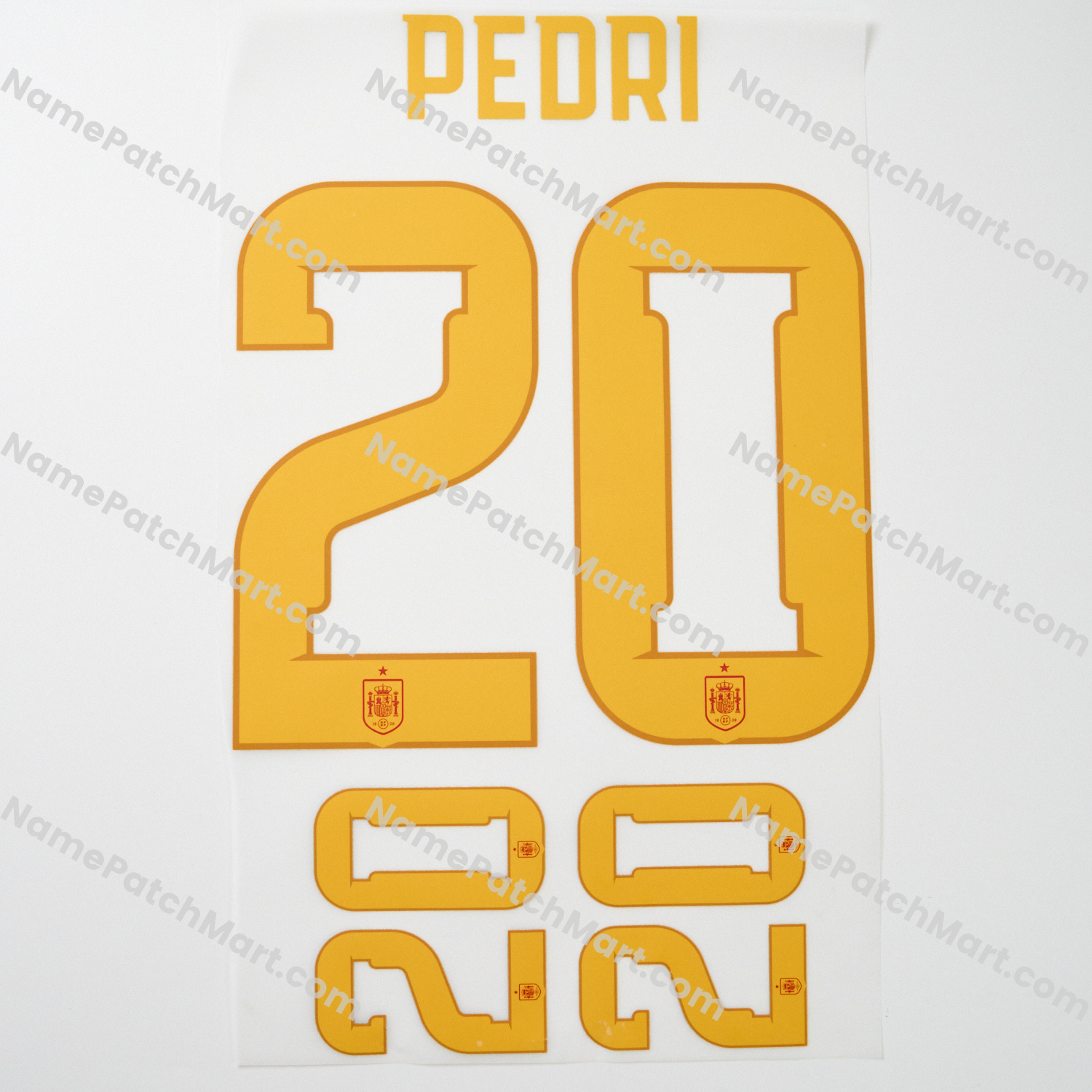 Pedri #20 (World Cup 26) - Spain 2026 Home  | Name Number Set - NamePatchMart.COM