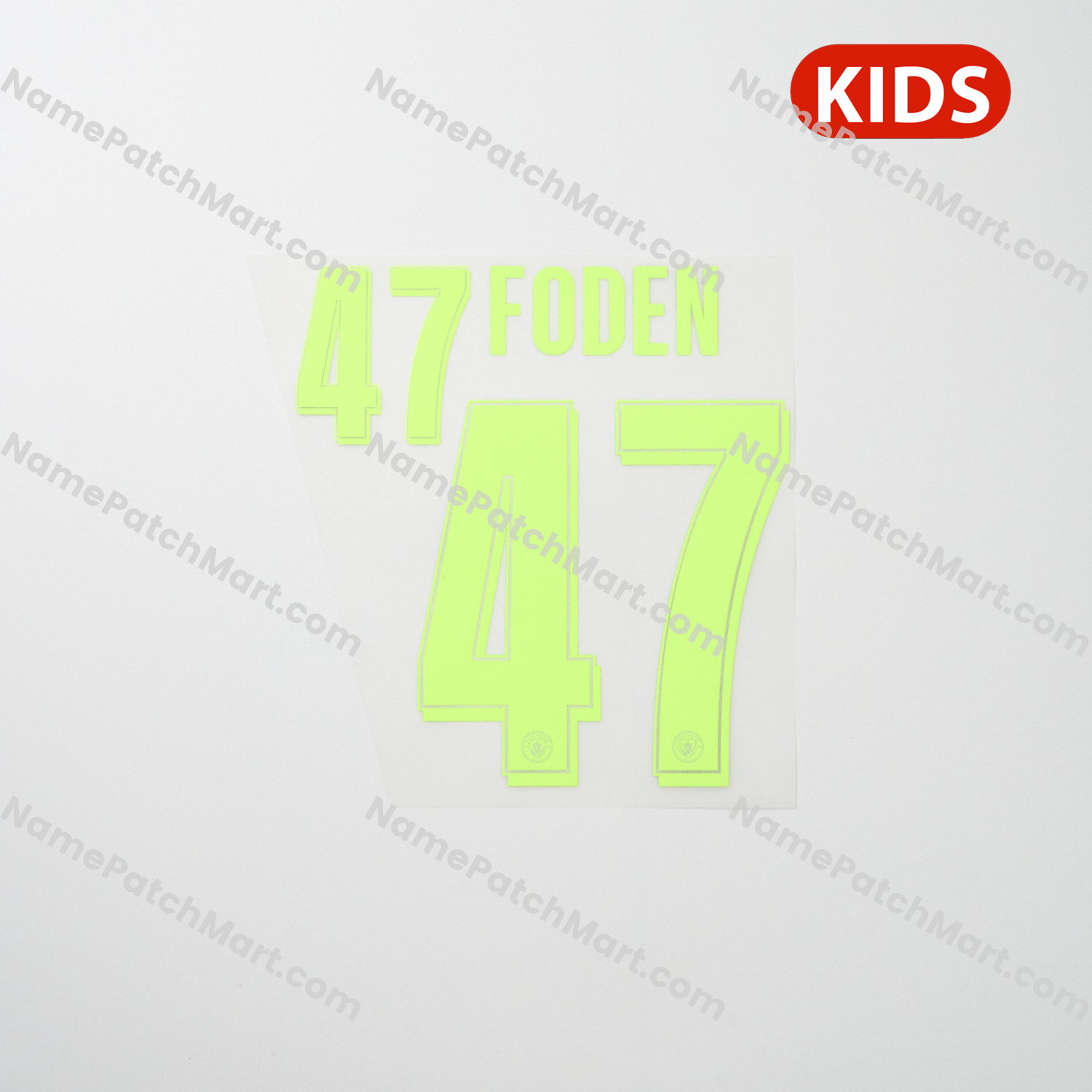 KIDS Foden #47 (Champions League) - Manchester City 25-26  | Name Number Set - NamePatchMart.COM