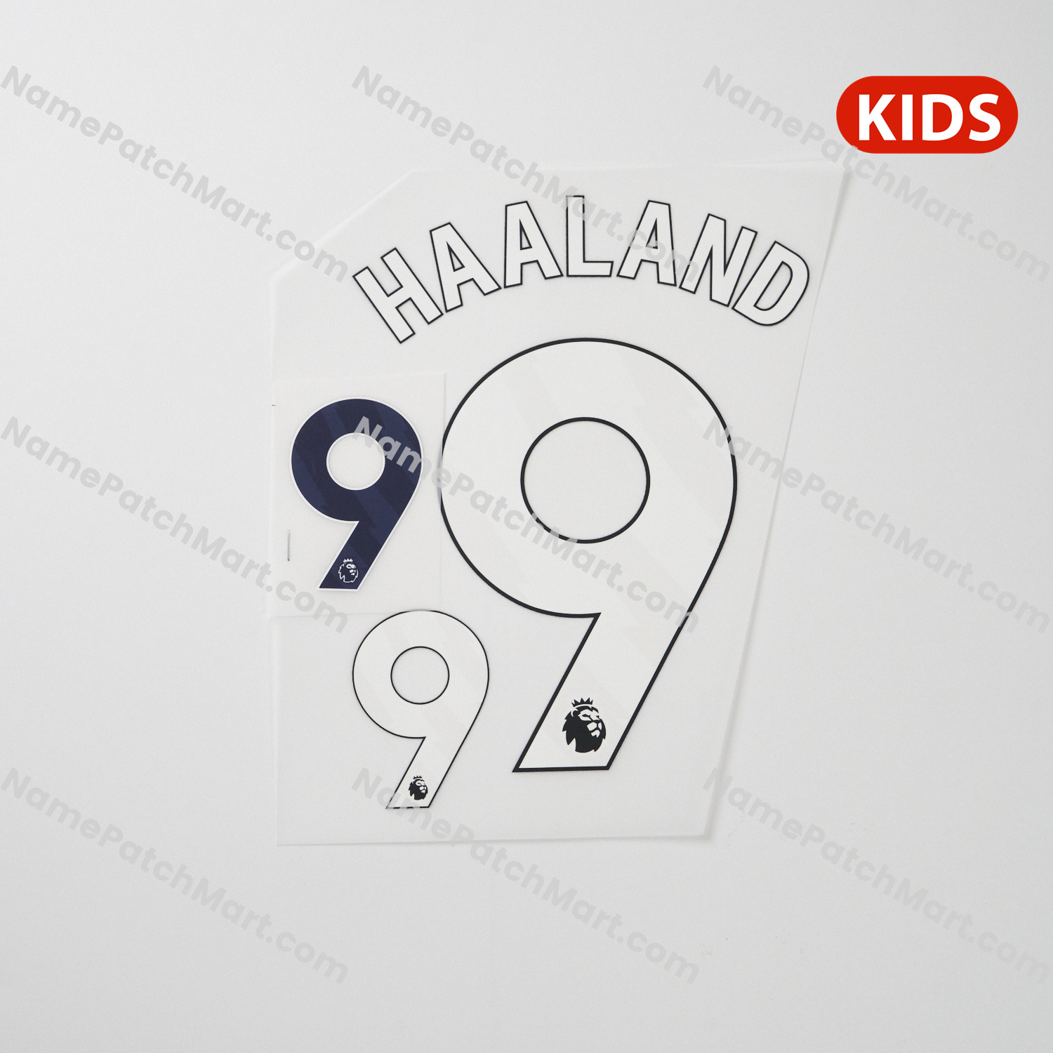 KIDS Haaland #9 (Premier League) - Manchester City 25-26 Home and Away  | Name Number Set - NamePatchMart.COM
